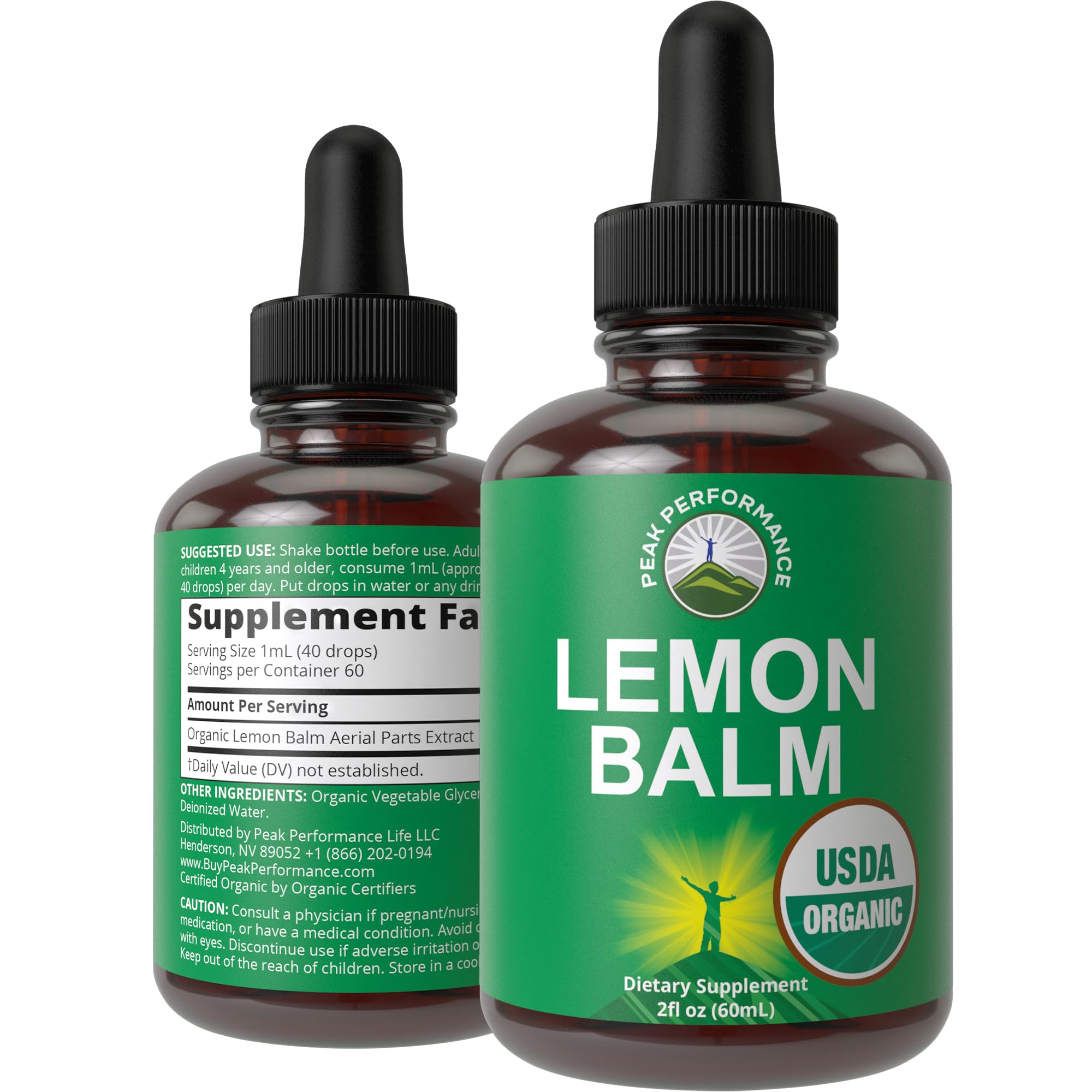 USDA Organic Lemon Balm Tincture. Liquid Organic Lemon Balm Oil Drops Supplement for Relaxation, Calm, Digestion. Vegan Leaf Extract. Zero Sugar, Gluten Free Supplements for Women and Men Peak Performance uk supplements