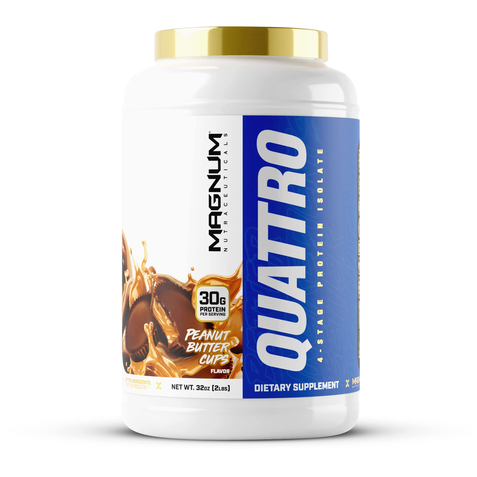Magnum Nutraceuticals Quattro -, Peanut Butter Cups, 2LB - May Support Muscle Growth QUATTRO uk supplements