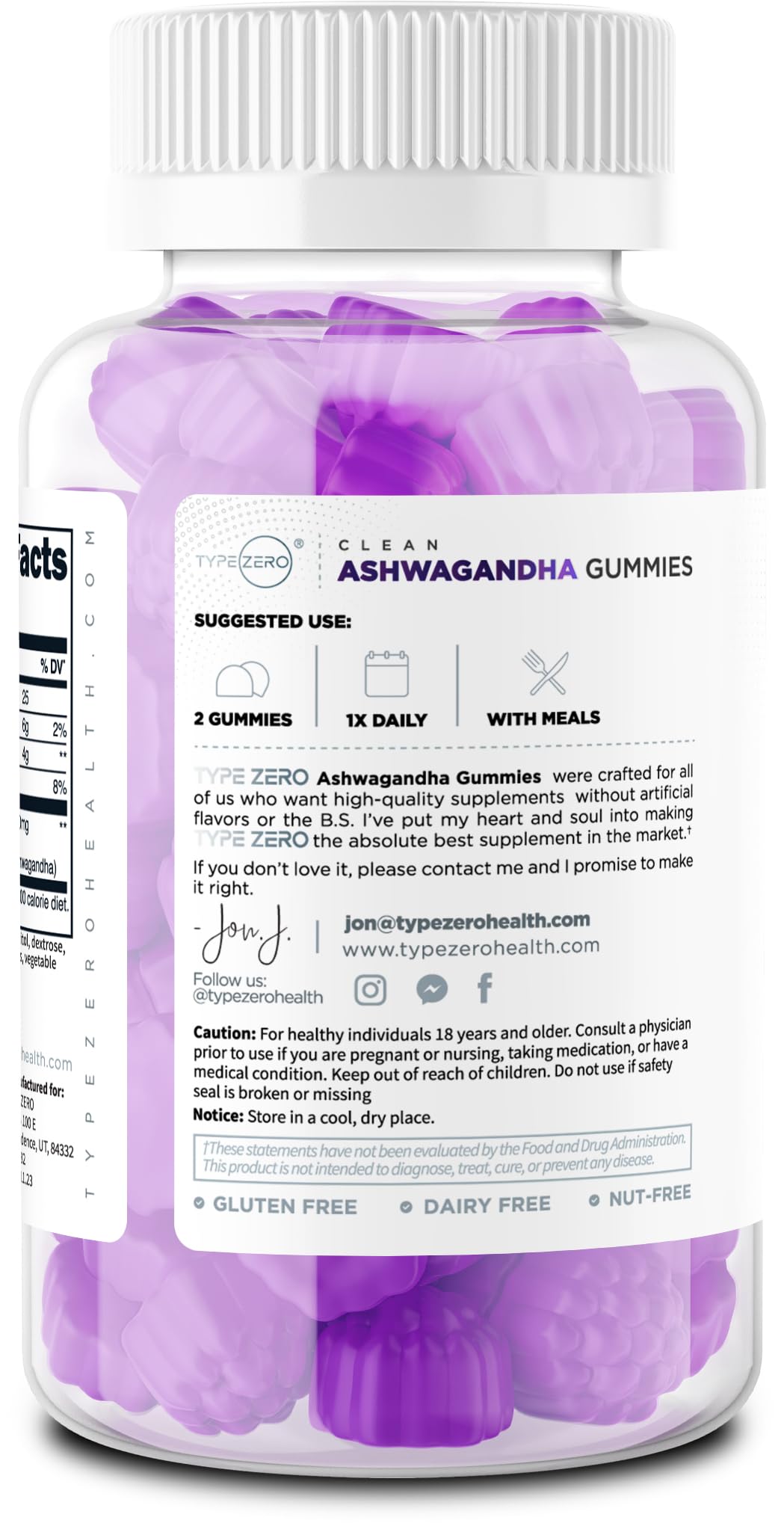 Type Zero Ashwagandha Gummies 1,200mg, 60 Gummies - Ashwagandha Herbal Extract Supplement - 30 Servings, Gluten Free, Non-GMO Type Zero uk supplements