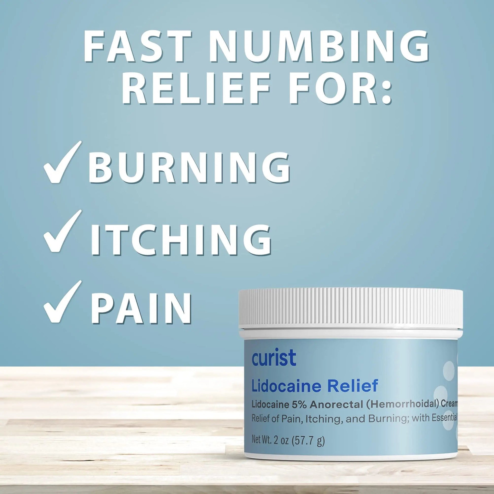 Curist 5% Lidocaine Cream Pain Relief - Numb Quickly & Effectively with 5% Lidocaine Numbing Cream for Anorectal Use - (1 Pack - 2 oz Jar) Curist uk supplements