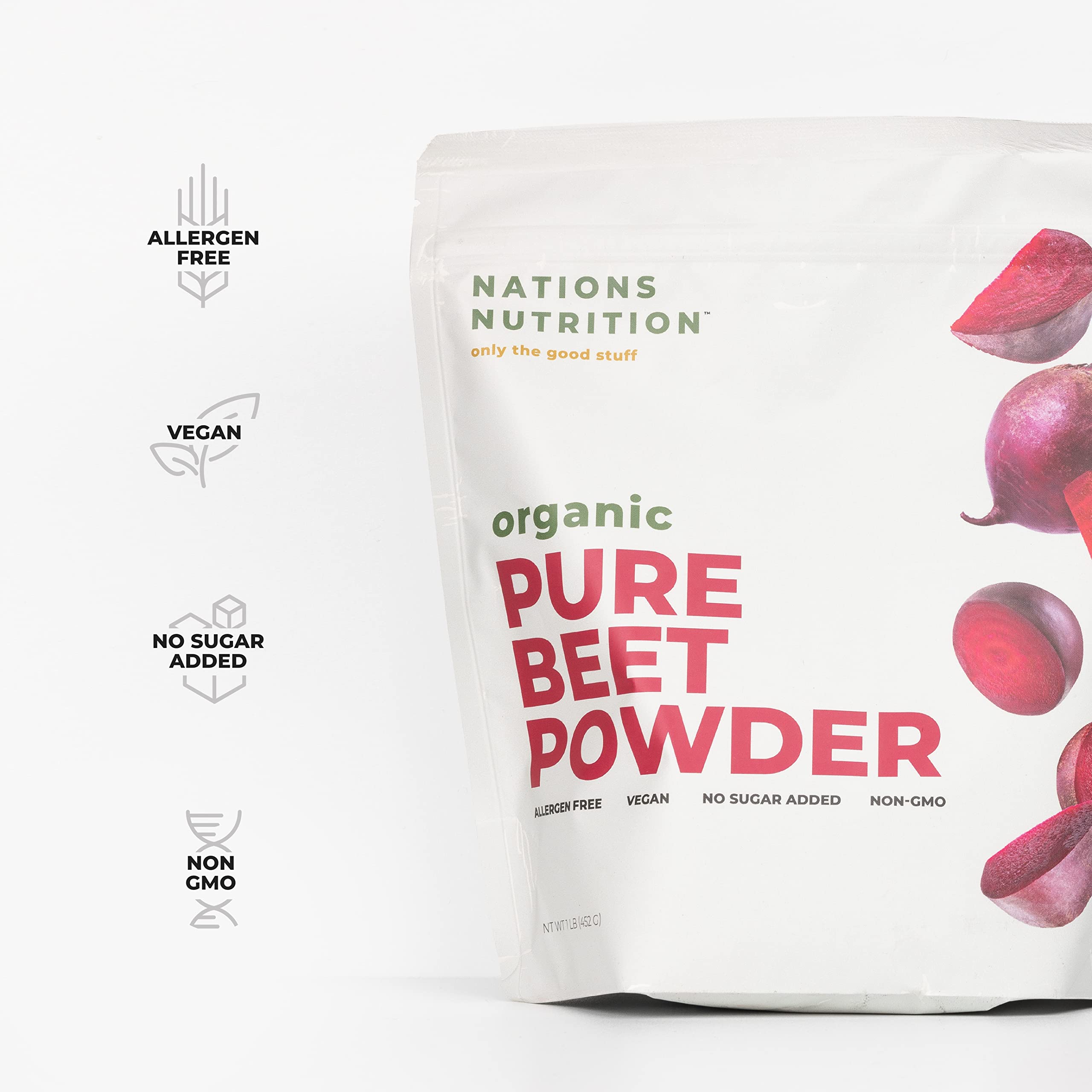 Nations Nutrition Pure Beet Root Powder Organic - Nitric Oxide Circulation Superfood Nations Nutrition uk supplements