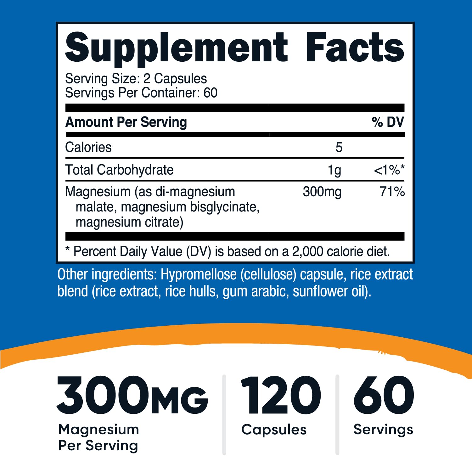 Nutricost Triple Magnesium Complex (300mg, 120 Capsules) - from Di-Magnesium Malate, Bisglycinate and Citrate, 60 Servings Nutricost uk supplements