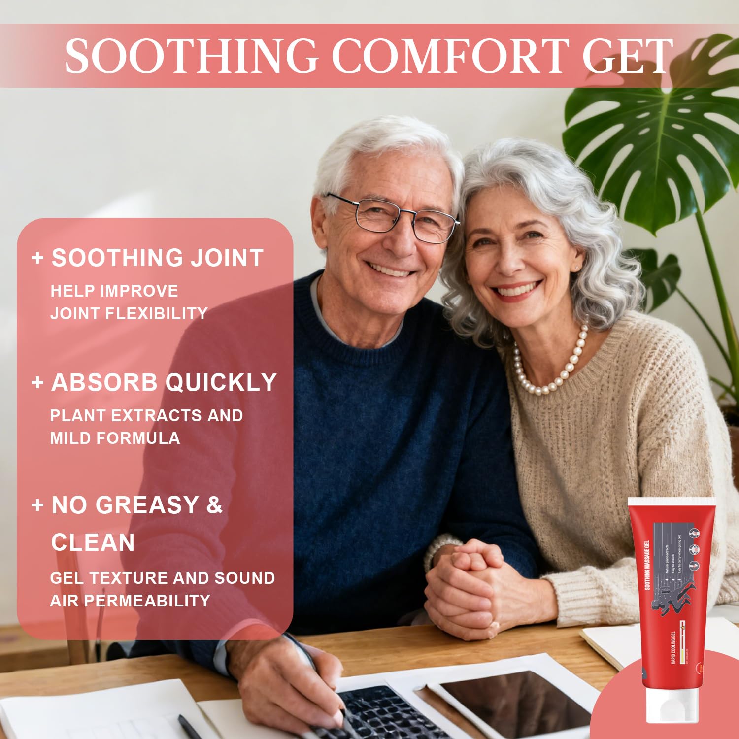 Joint Gel, Soothing Massage Cream, Joint Soothing Comfort Gel for Back, Neck, Keen, Muscle, and Foot, Absorb Quickly, Natural and Non-Greasy, 4.23OZ Josmon uk supplements