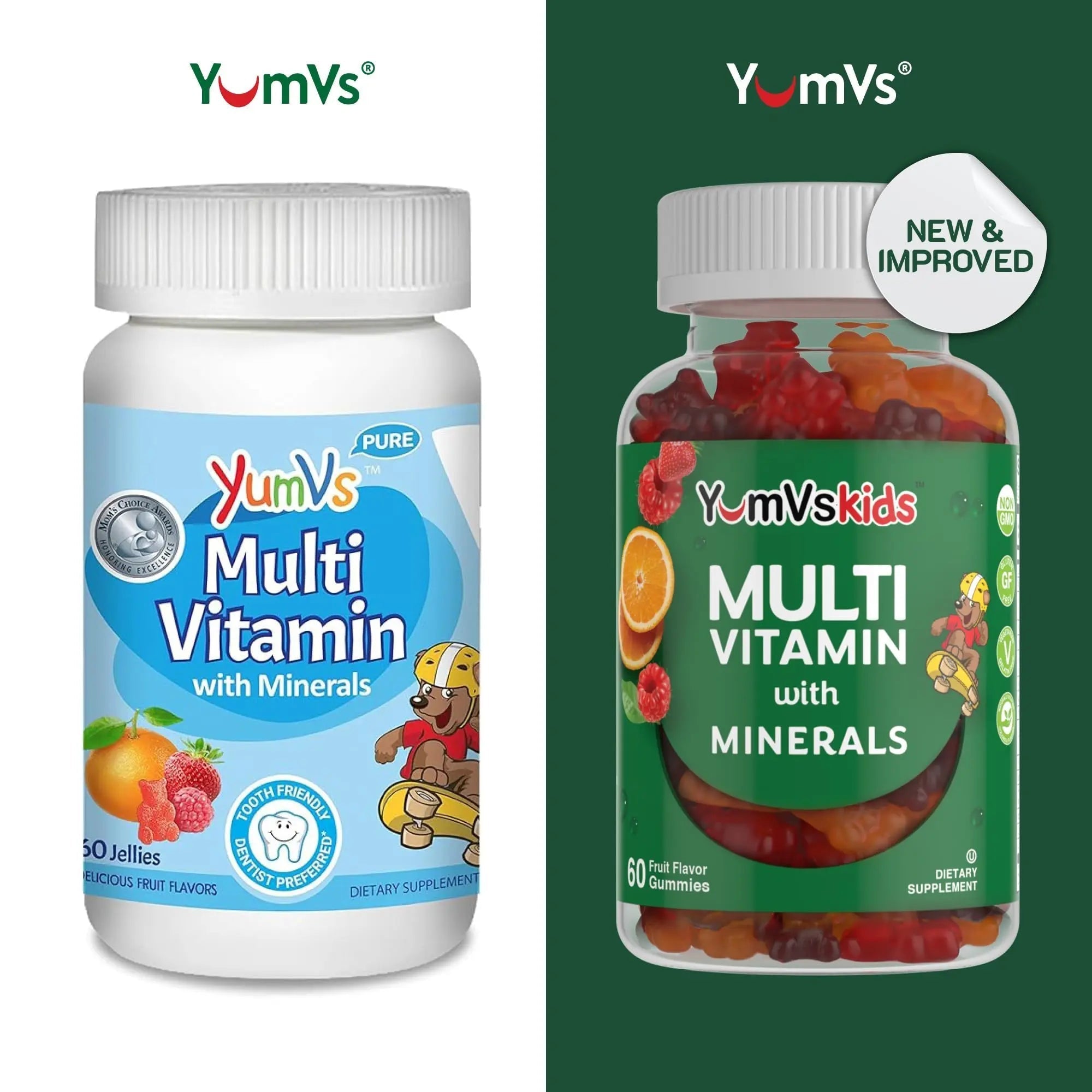 YumVs Kids Multivitamin Gummies - Fruit Flavored Chewable Children's Multivitamin - Kids Vitamins Multivitamin Gummy with 12 Minerals & Vitamins A C D3 E B6 B12 YUM-V'S uk supplements