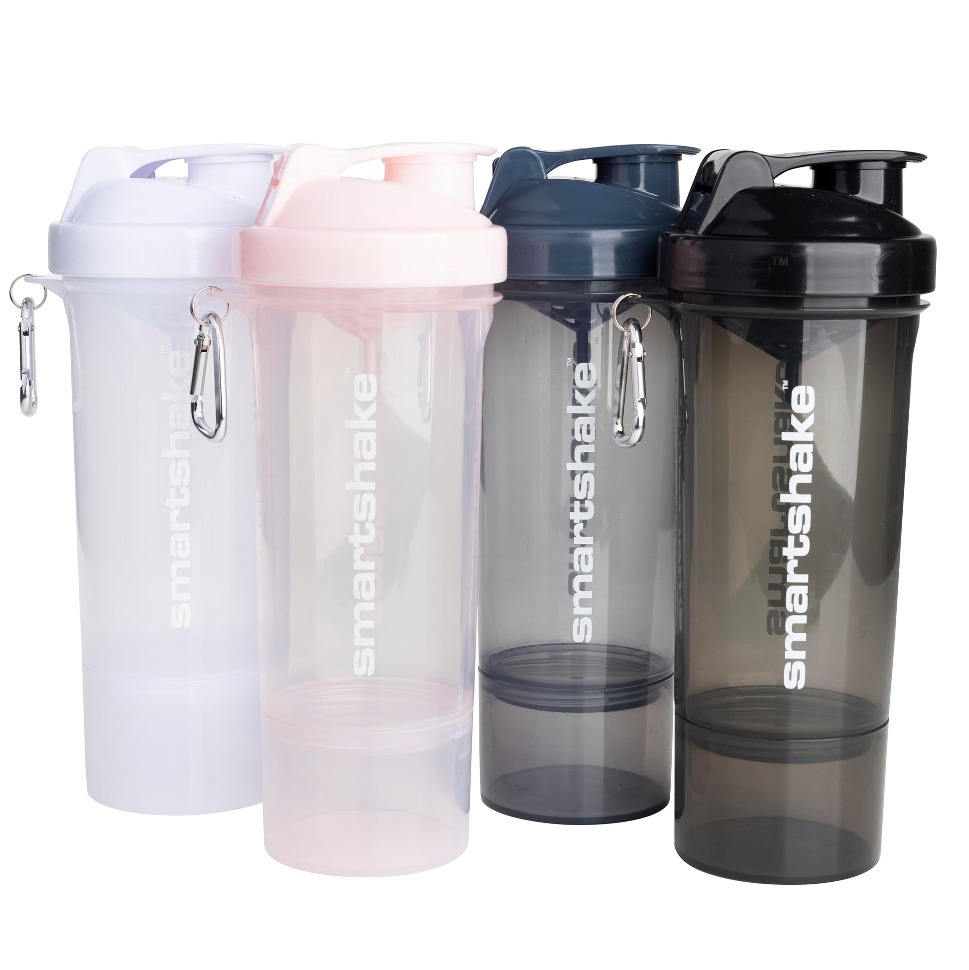 Smartshake Slim 4-Pack Protein Shaker Bottle 400 ml | 13.5 oz – Storage Included - Leakproof Screw Smartshake uk supplements