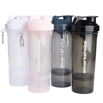 Smartshake Slim 4-Pack Protein Shaker Bottle 400 ml | 13.5 oz – Storage Included - Leakproof Screw Smartshake uk supplements