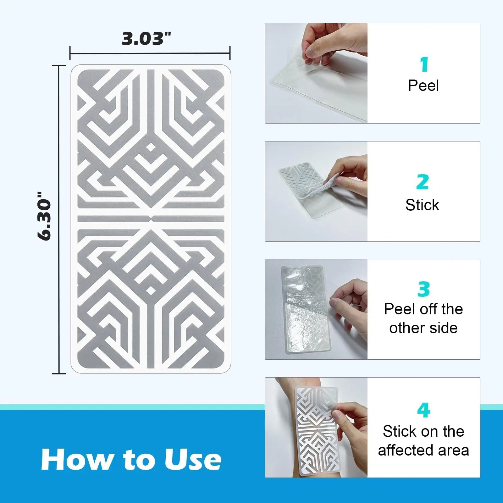 Reusable Pain Relief Patches for Sore Muscle, Includes 3 Adhesives, 1 Patch & 1 Carry Bag, Pain Patches for Neck, Back,Foot, Knee etc, Large&Fast Acting, Easy Adhesive Application Pain Patch-0304 SKAYAH uk supplements