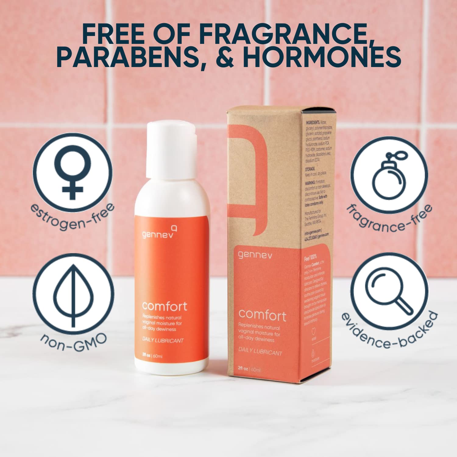 Gennev Intimate Water-Based Lubricant for Women - 2-in-1 Menopause Lubricant and Feminine genneve uk supplements
