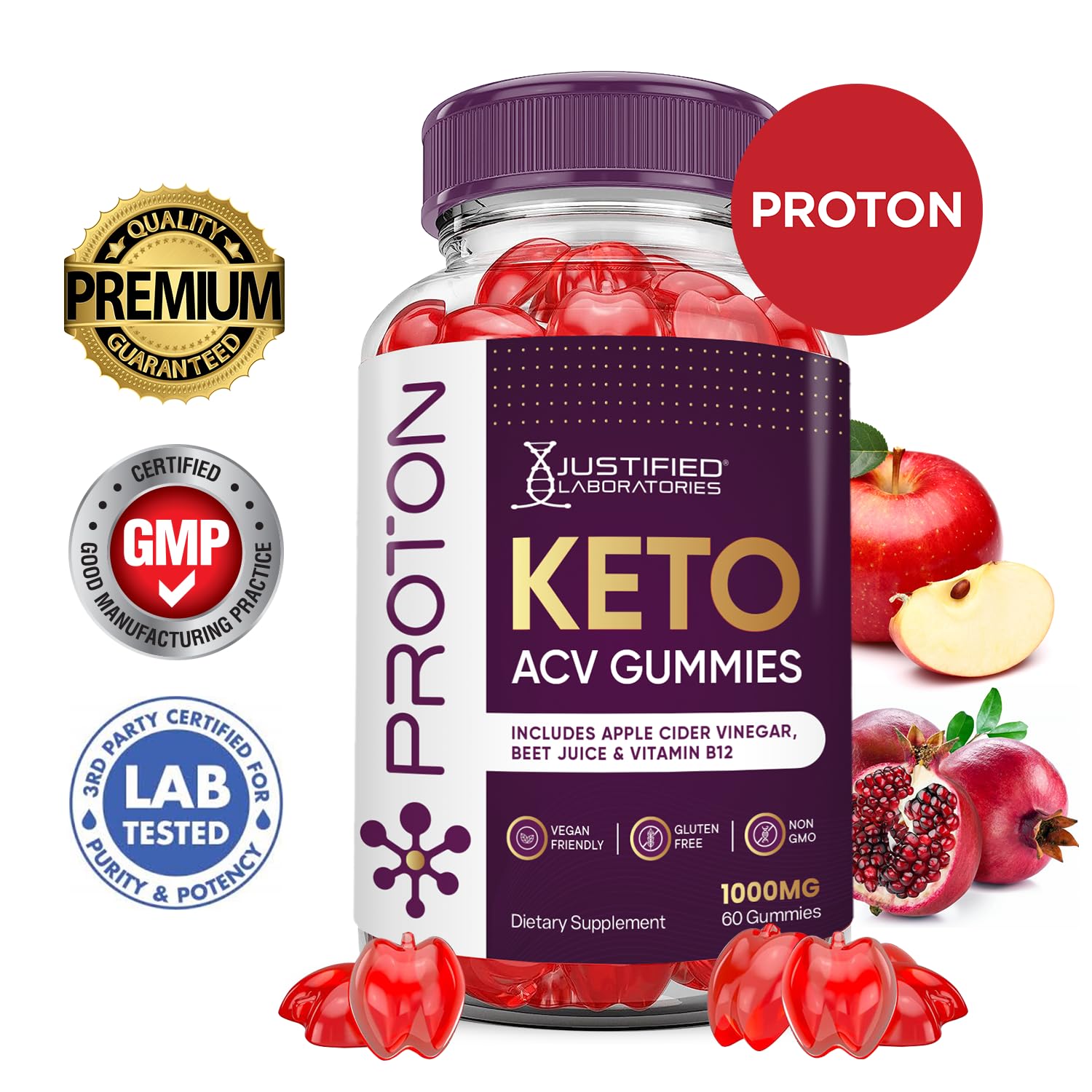 (2 Pack) Proton Protein Keto ACV Gummies Advanced Formula 1000MG Proton Keto Justified Laboratories uk supplements