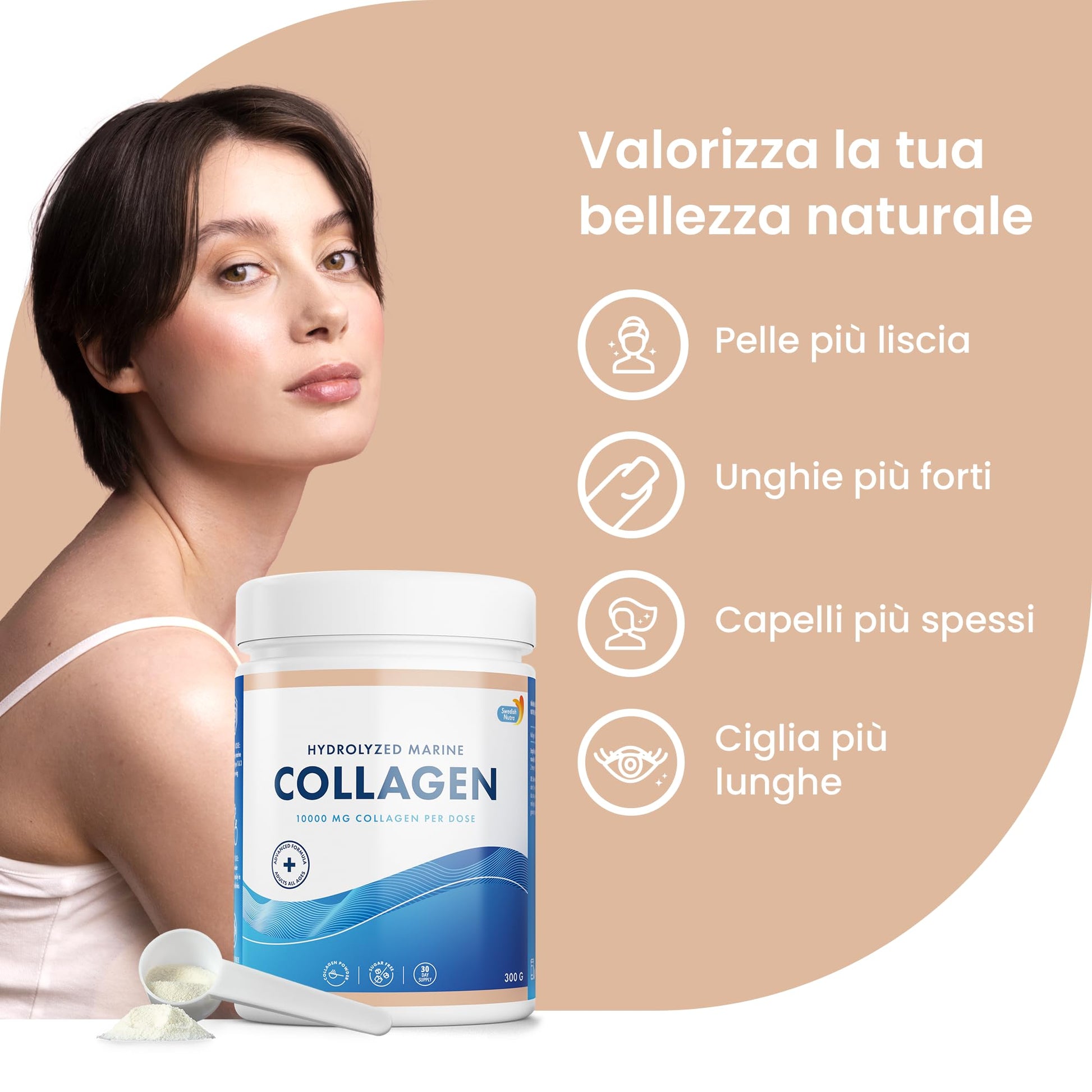 100% Marine Collagen Powder 300g I Pure Hydrolyzed Collagen Powder (Type I & III) Swedish Nutra uk supplements