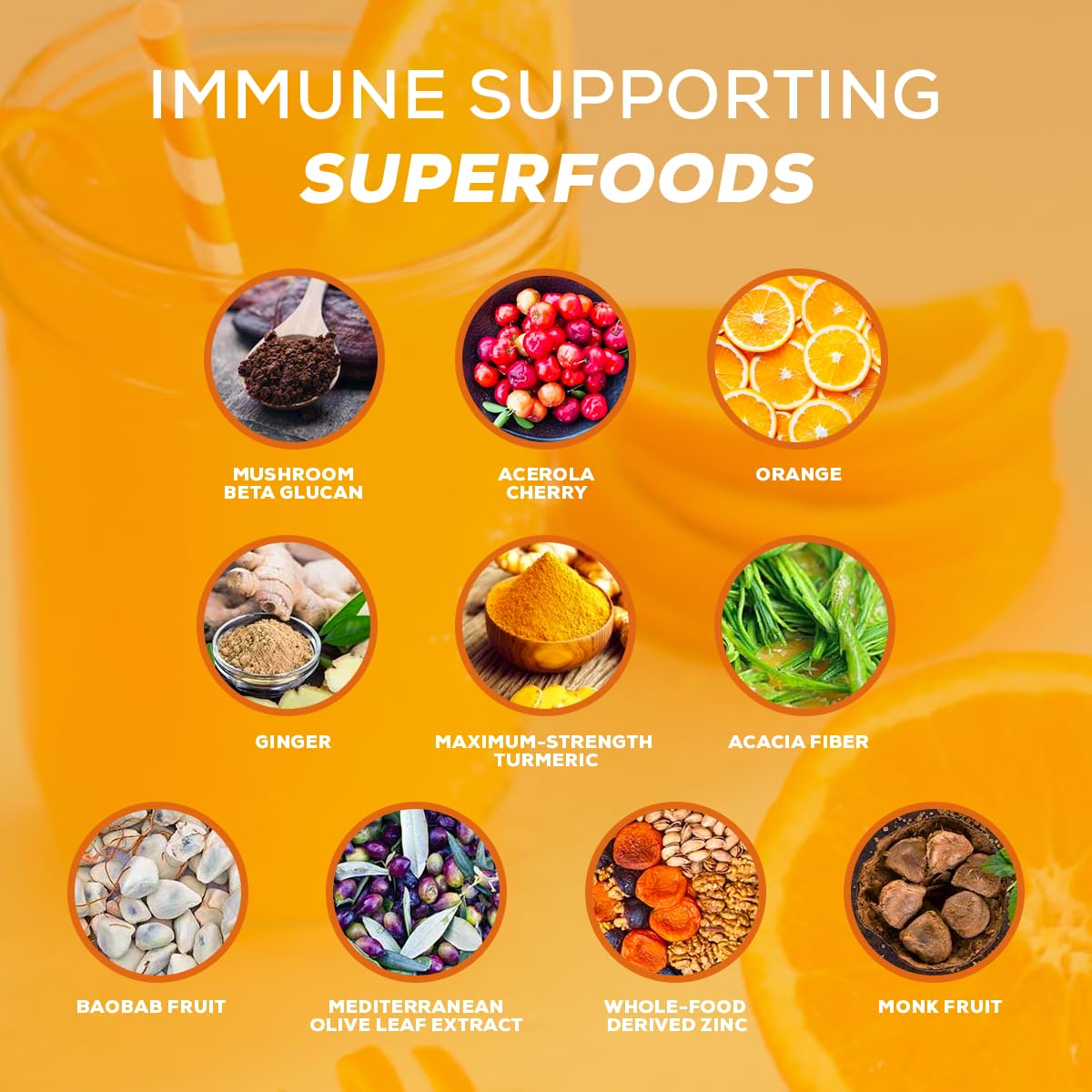 Organifi Immunity - Organic Superfood Immunity Support - 15 Single Serve Packets - Immunity Powder for T Cell Production and Upper Respiratory Health - Mushroom Beta Glucans, Vitamin C, D and Zinc Organifi uk supplements