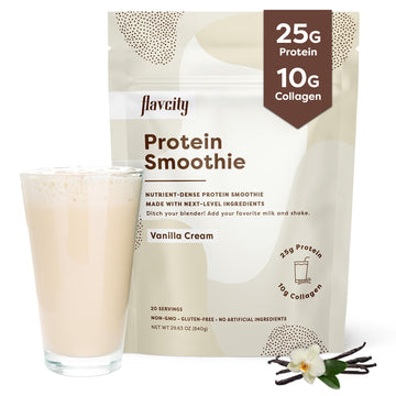FlavCity Protein Powder Smoothie, Vanilla - 100% Grass-Fed Whey Protein FlavCity uk supplements