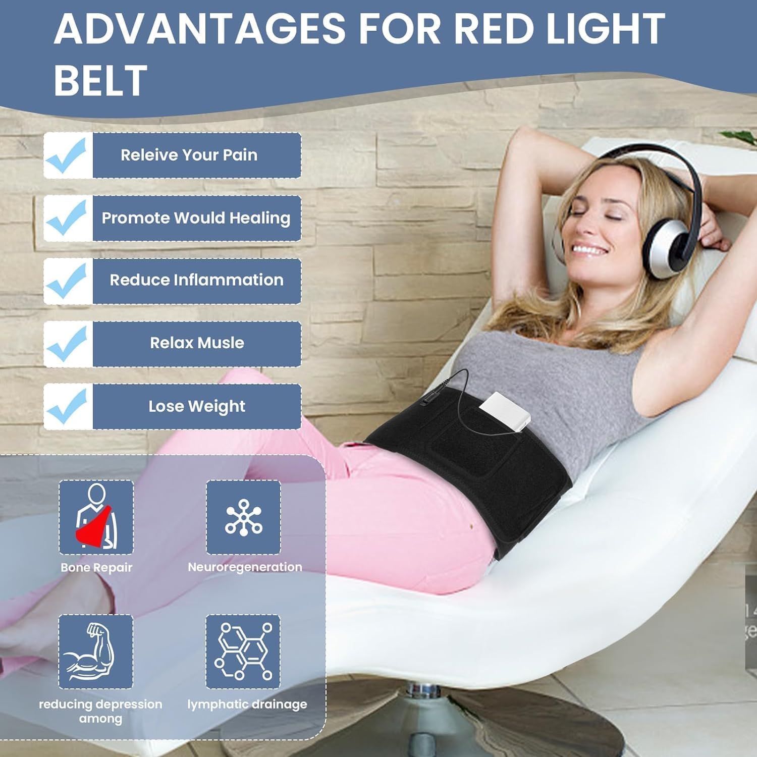 Red Light Therapy Belt - Near Infrared Light Therapy & Red Light Therapy for Body,660nm&850nm Adrxmexna uk supplements