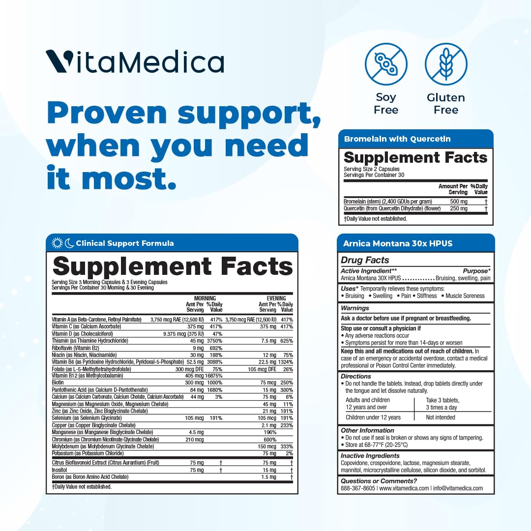 VitaMedica | Arnica Montana 30X + Bromelain with Quercetin + Clinical Support Formula Bundle VitaMedica uk supplements