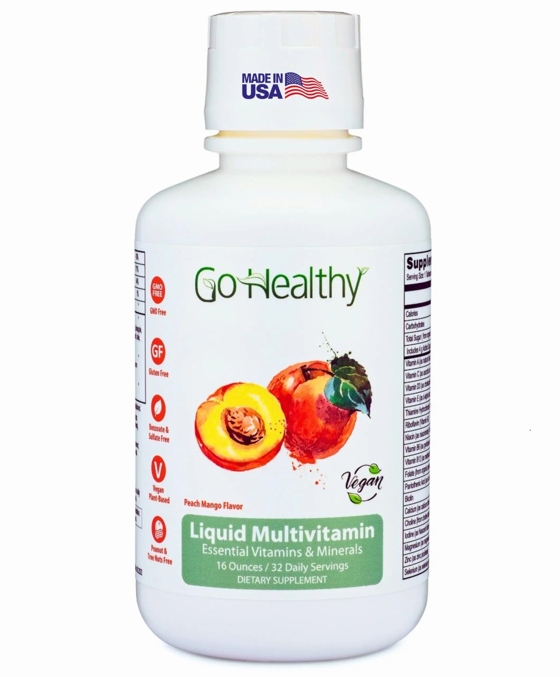 Go Healthy Liquid Vitamins for Women, Men, Teens | Vegan Vitamin & Mineral | High Absorption | Premium Liquid Multivitamin | Go Healthy Natural uk supplements