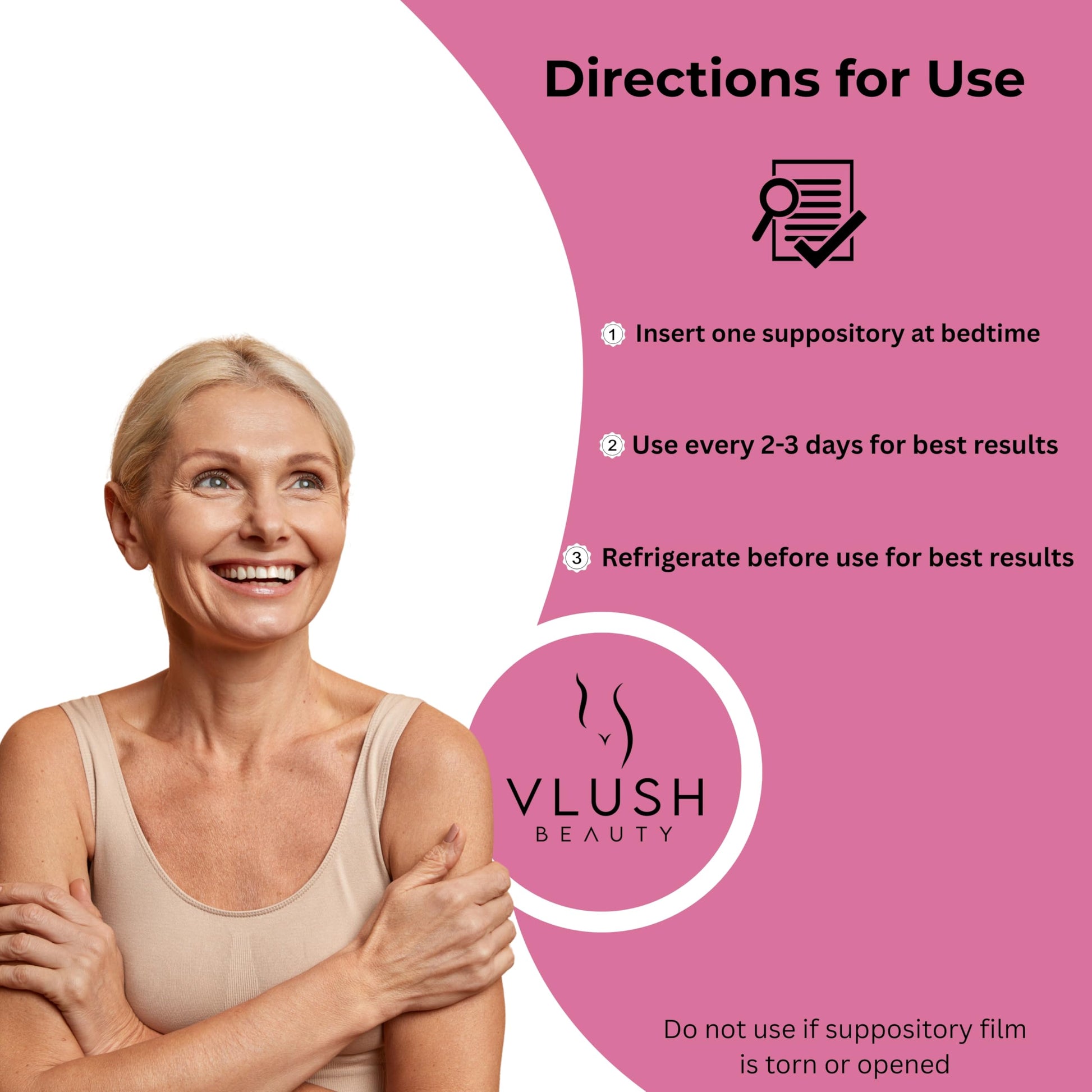 VLUSH Vaginal Moisturizer Suppositories - Deep Hydration with Hyaluronic Acid for Vaginal Dryness, Menopause Support & Daily Comfort, Made in FDA Registered Facility - Hormone-Free (10 Count) VLUSH uk supplements