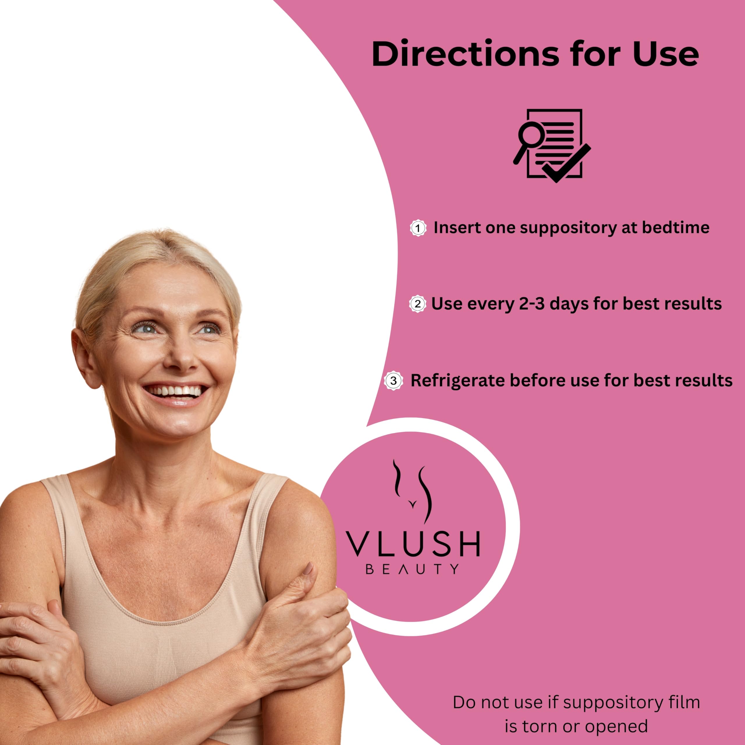 VLUSH Vaginal Moisturizer Suppositories - Deep Hydration with Hyaluronic Acid for Vaginal Dryness, Menopause Support & Daily Comfort, Made in FDA Registered Facility - Hormone-Free (10 Count) VLUSH uk supplements