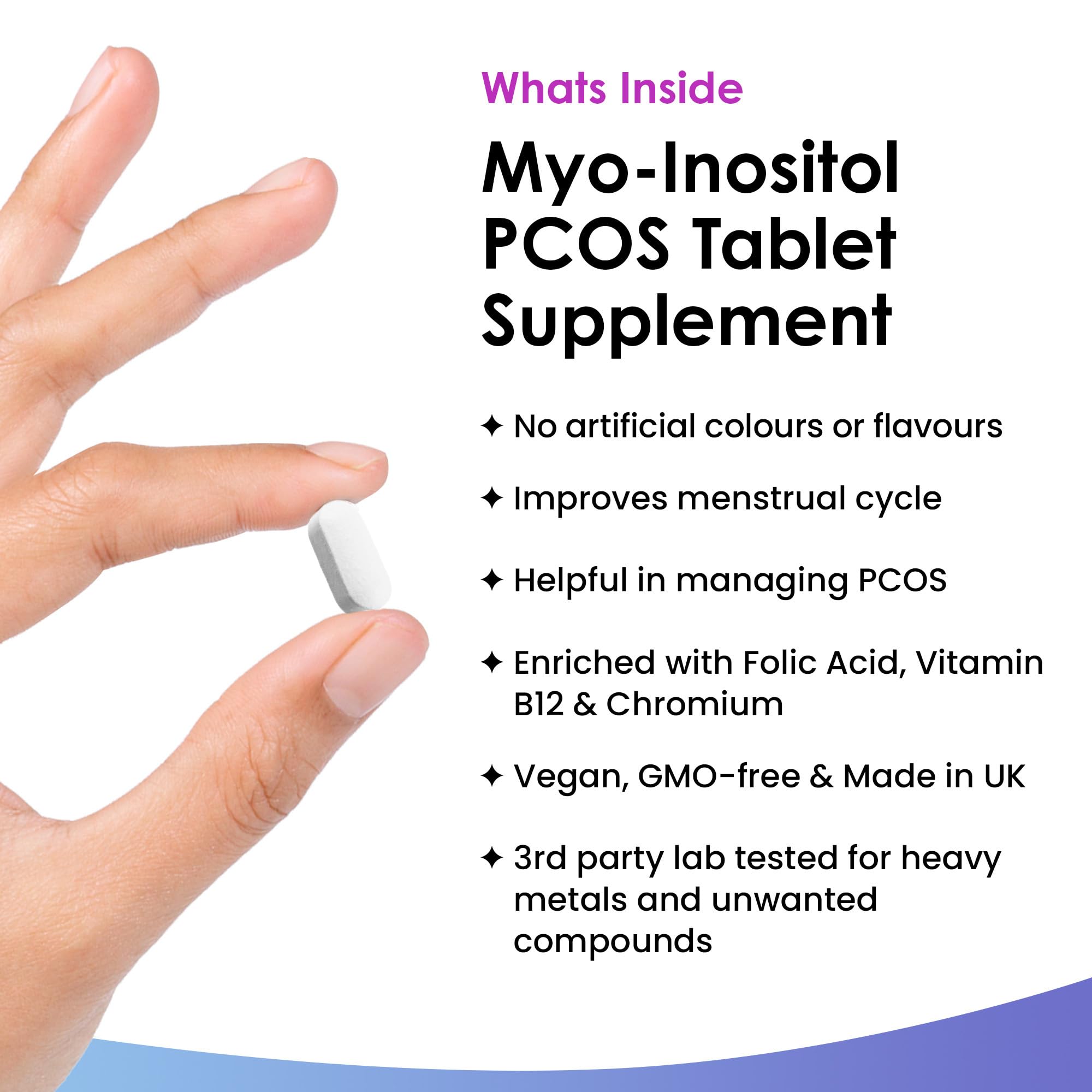 Myo-Inositol PCOS Supplement - Myo Inositol Tablets PCOS Supplement Enriched NEW LEAF PRODUCTS uk supplements