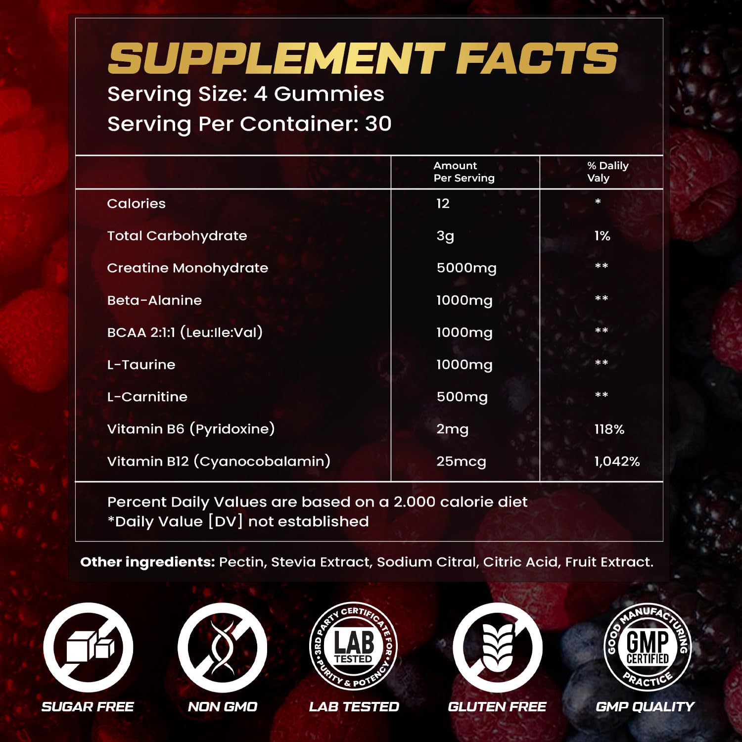 kukaly Creatine Monohydrate Gummies for Men & Women, 9000MG Creatine Gummies Sugar Free - Mixed Flavored with L-Taurine, BCAA 2:1, B12 B6 for Boost Strength, Focus & Endurance, Vegan, Non-GMO, 120pcs kukaly uk supplements