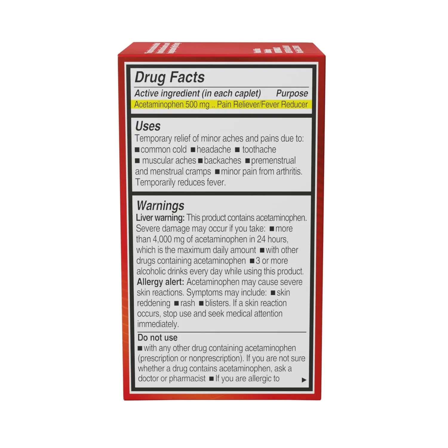 NOTTS Extra Strength 500 mg Caplets with Acetaminophen, Pain Reliever and Fever Reducer for Headache, Backache and Toothache, 100 Count NOTTS uk supplements