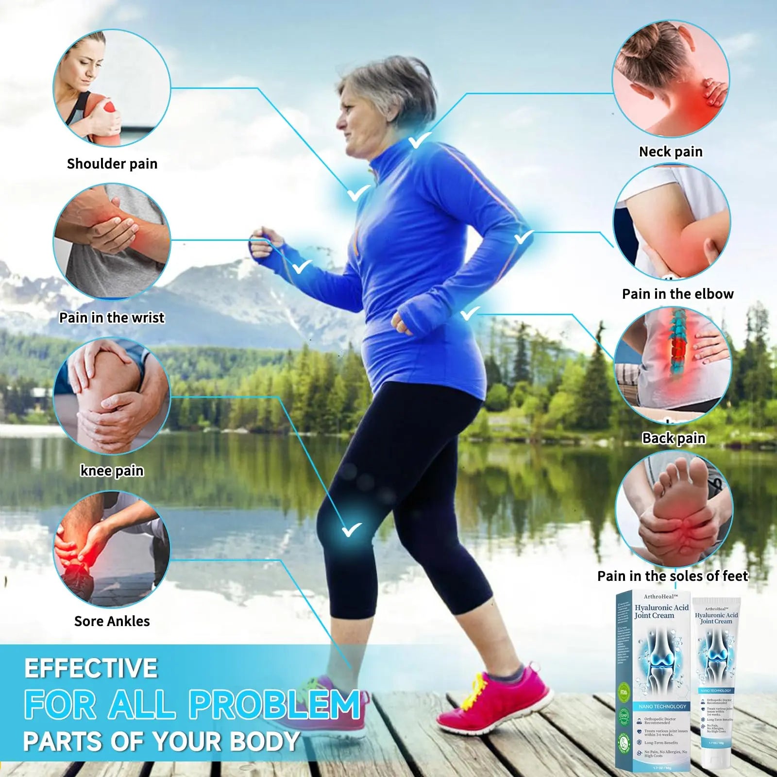 Luhaka ArthroHeal Hyaluronic Acid Joint R-epair Cream,ArthroHeal Joint Cream,Quickly relieve joint discomfort, Quickly relieve joint discomfort, suitable for joint activities throughout the body (1) Luhaka uk supplements