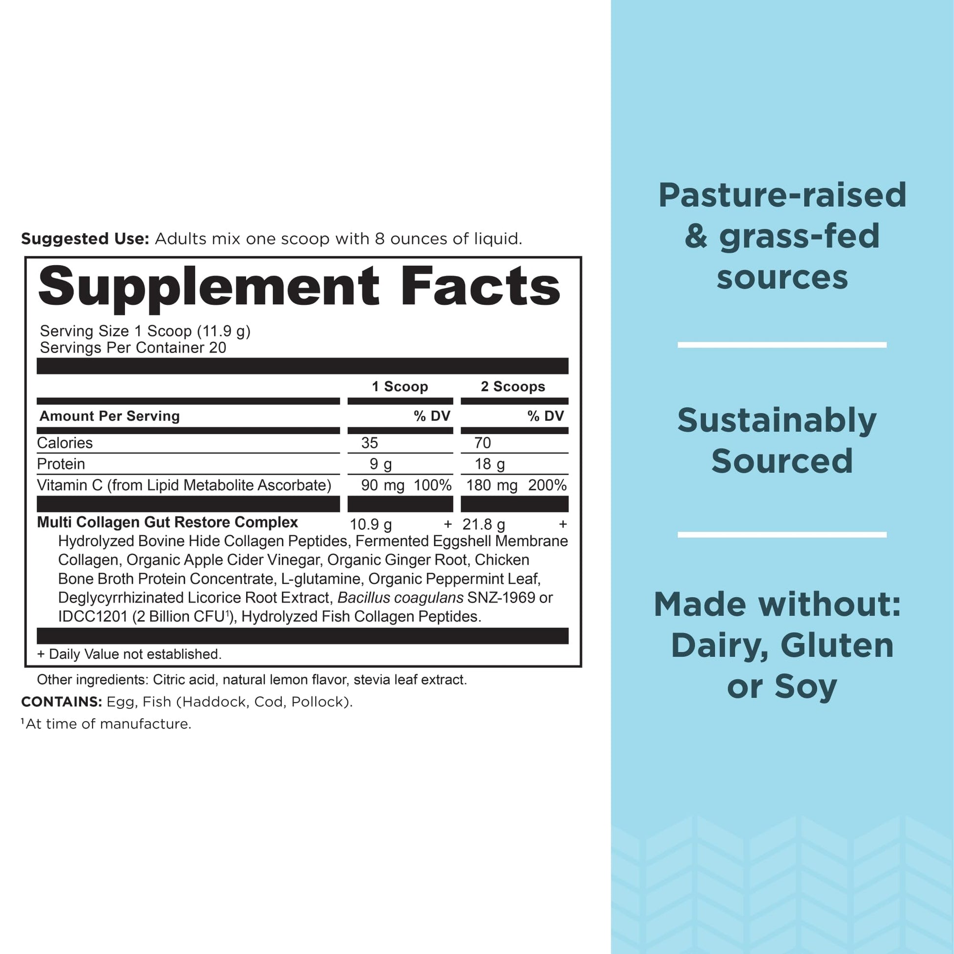 Ancient Nutrition Collagen Powder Protein, Multi Collagen Protein, Hydrolyzed Collagen Peptides Supports Skin and Nails, Joint Supplement (Gut Restore, 20 Servings) Ancient Nutrition uk supplements