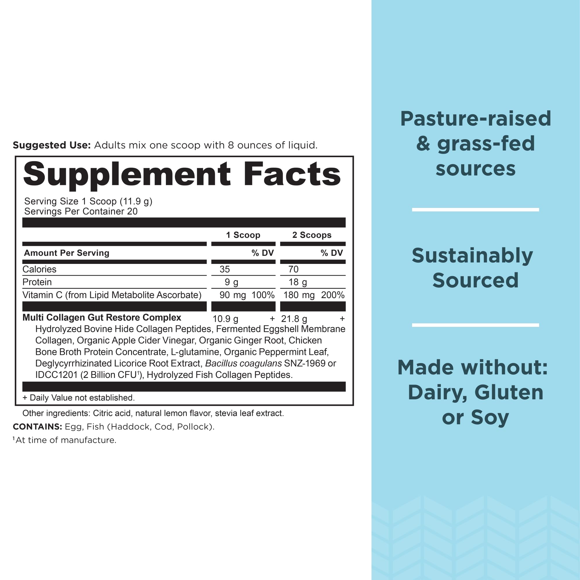 Ancient Nutrition Collagen Powder Protein, Multi Collagen Protein, Hydrolyzed Collagen Peptides Supports Skin and Nails, Joint Supplement (Gut Restore, 20 Servings) Ancient Nutrition uk supplements