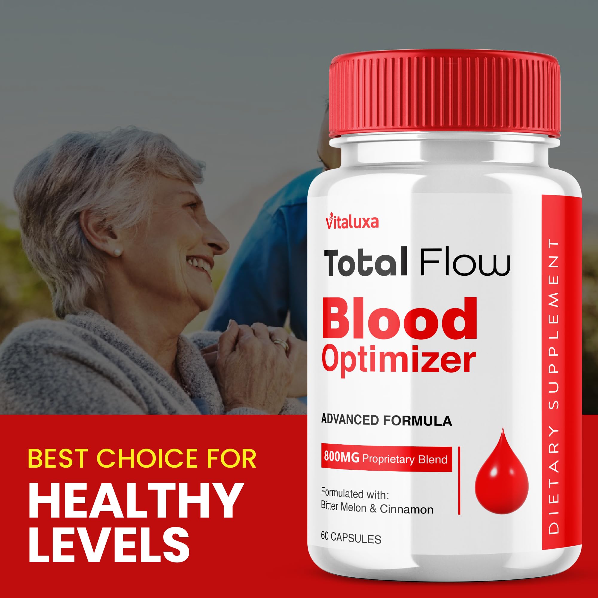 Total Flow Blood Balance, TotalFlow Blood Support Capsules Supplement Advanced Formula All Natural Optimizer Maximum Strength Daily Health Wellness, TotalFlo Premium Blend Pills (60 Capsules) Vitaluxa uk supplements