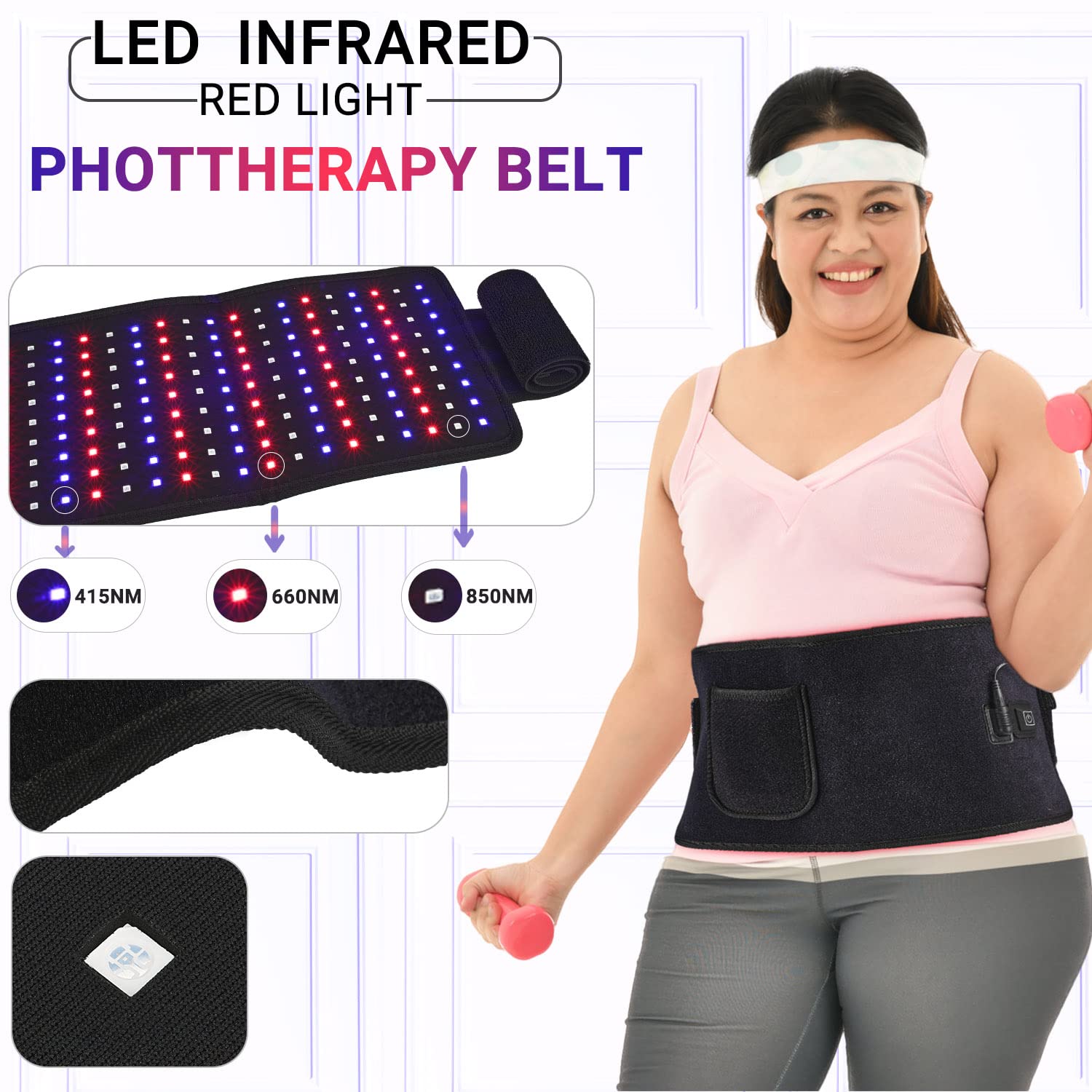 LPSAFP Red Light Therapy Belt for Body, Wearable Device with Blue, red and Near Infrared Light LPSAFP uk supplements