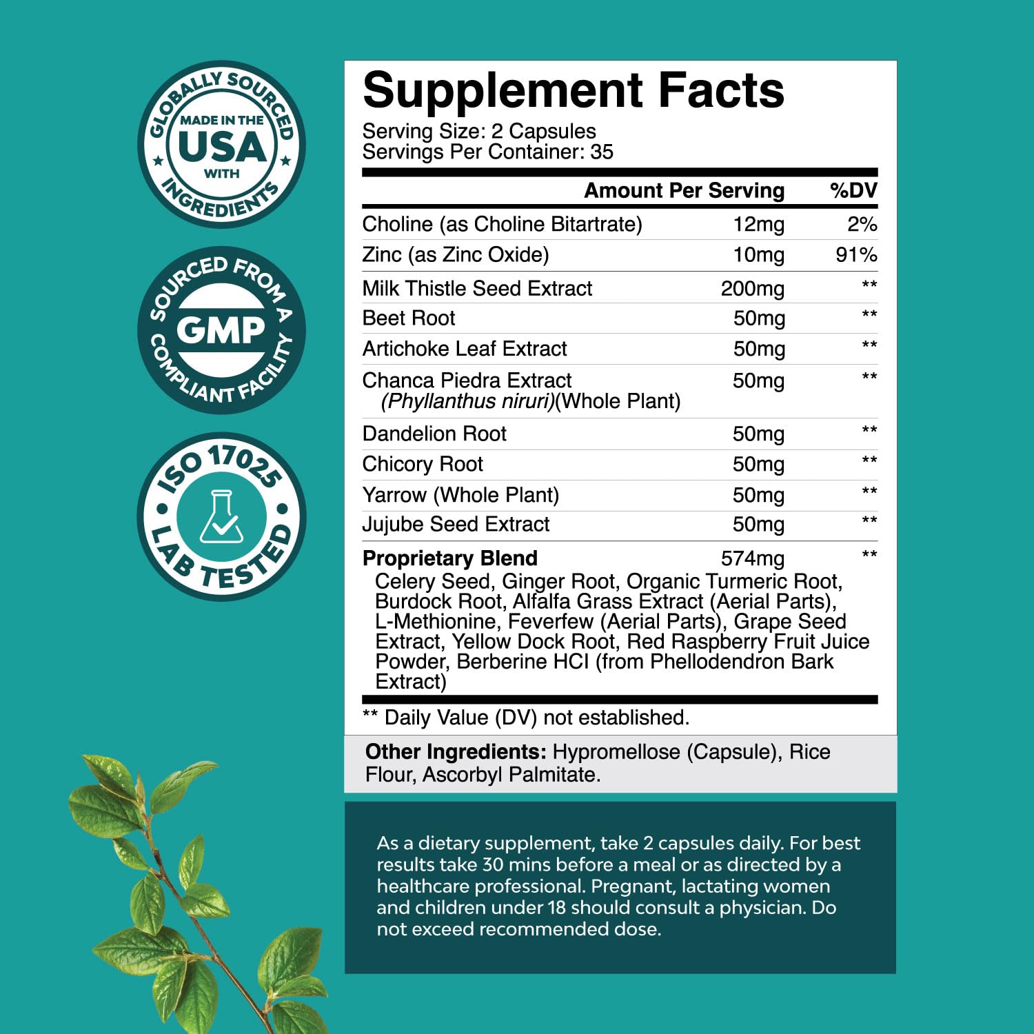Liver Cleanse Detox & Repair Formula - Herbal Liver Support Supplement Natures Craft uk supplements
