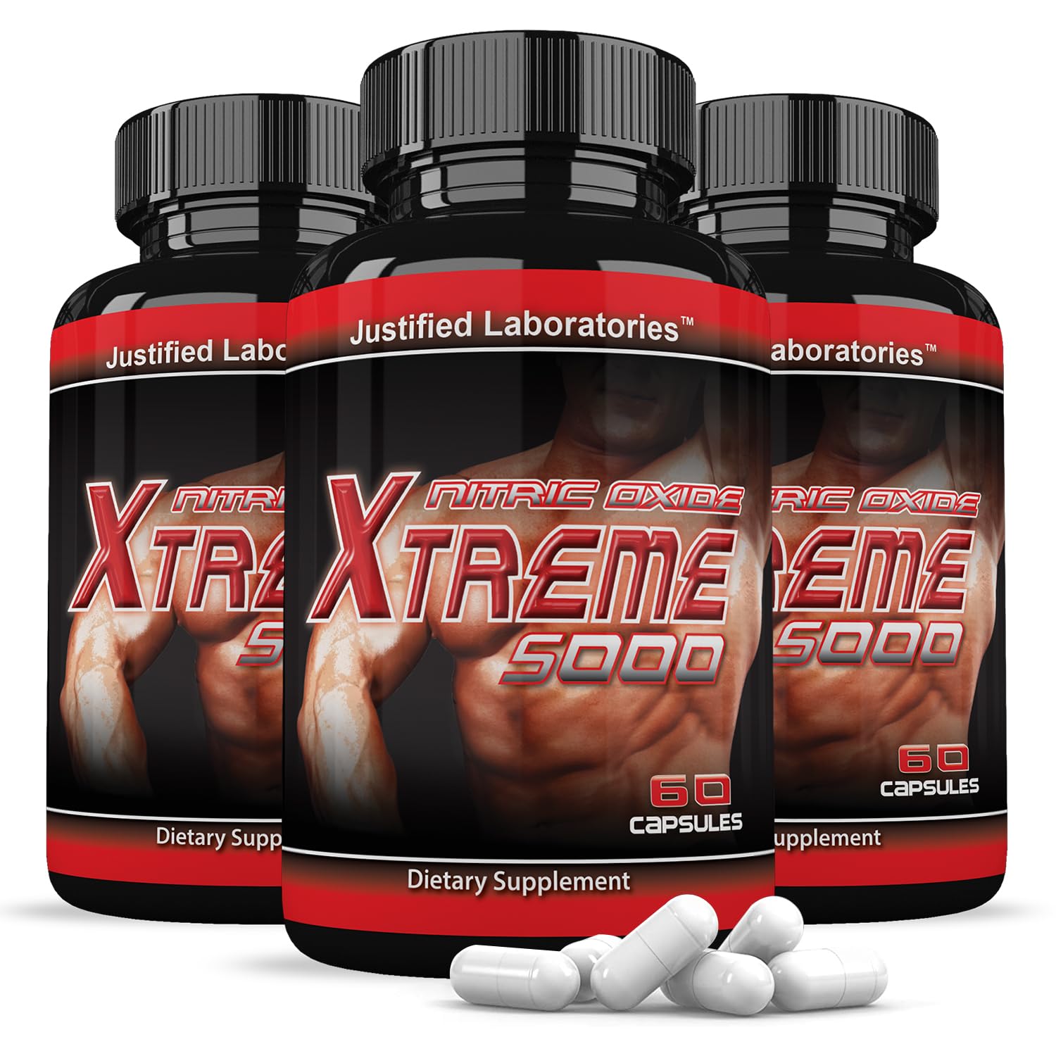 (3 Pack) Nitric Oxide Xtreme 5000 Advanced Men's Heath Formula 60 Capsules Justified Laboratories uk supplements