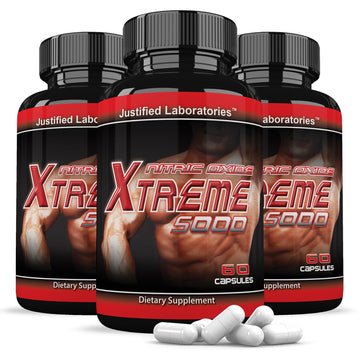 (3 Pack) Nitric Oxide Xtreme 5000 Advanced Men's Heath Formula 60 Capsules Justified Laboratories uk supplements