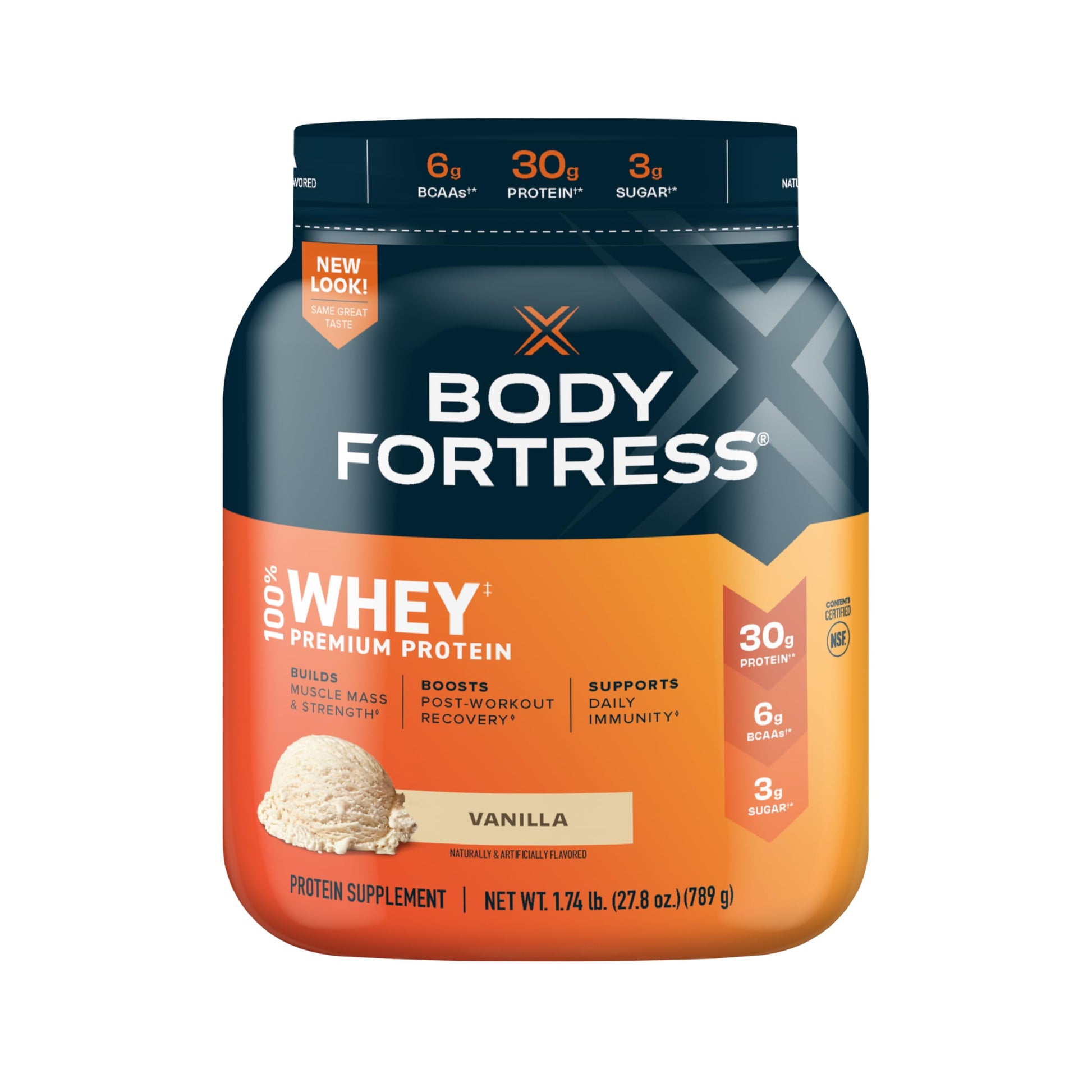 Body Fortress 100% Whey, Premium Protein Powder, Vanilla, 1.74lbs (Packaging May Vary) Body Fortress uk supplements
