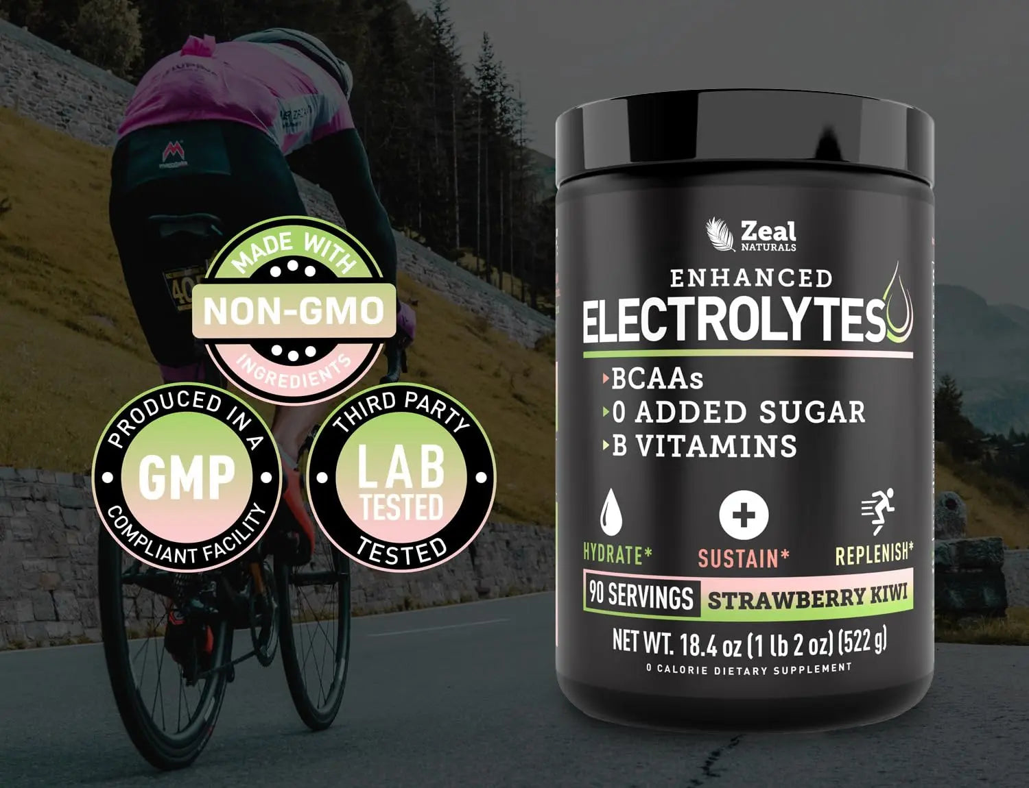 Zeal Electrolyte Powder - 90 Servings | Keto Electrolytes Powder | Zero Sugar, BCAAs, B-Vitamins | Potassium, Zinc, Magnesium Zeal Naturals uk supplements