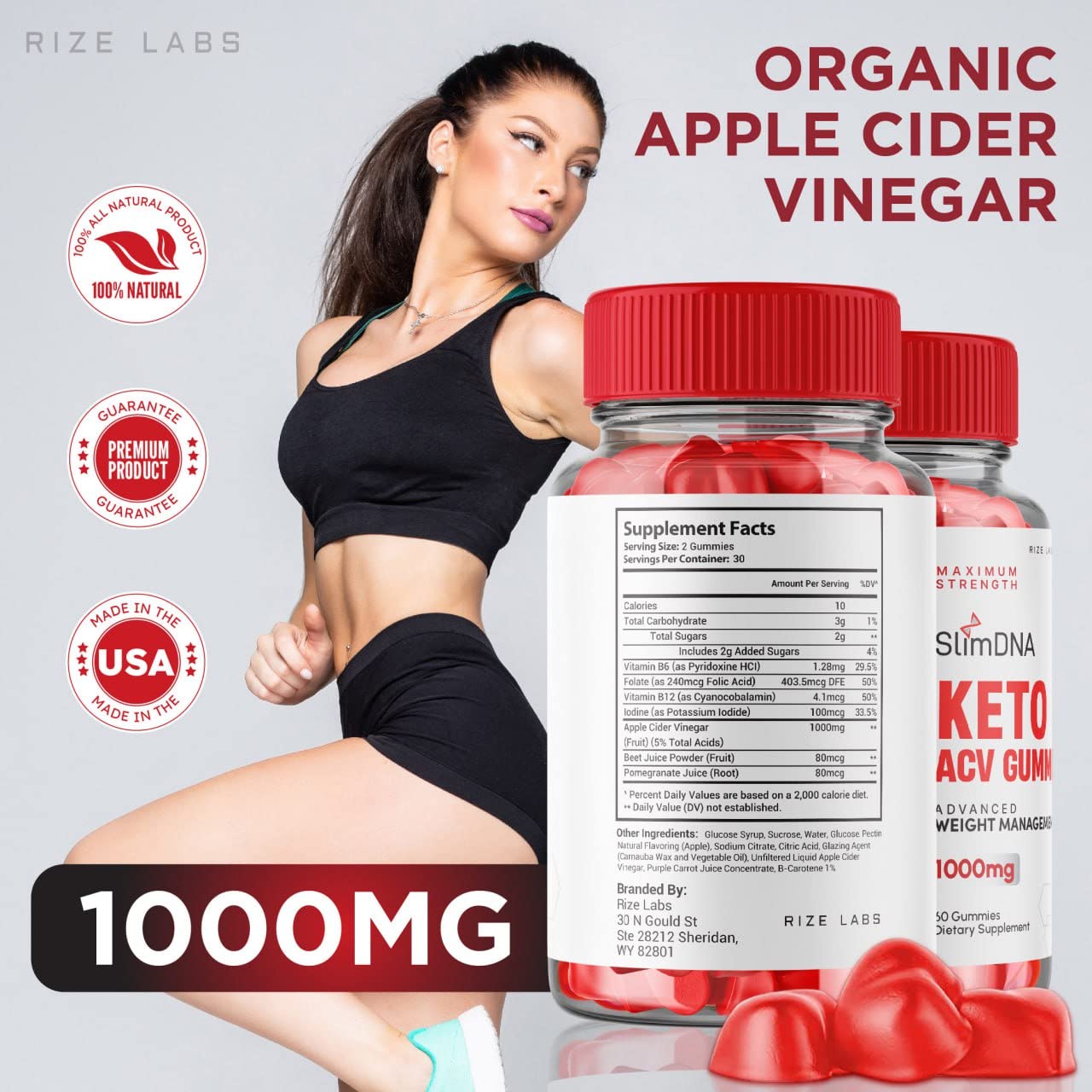 rize labs (2 Pack) SlimDNA Keto Gummies - ACV for Advanced Weight Loss with Apple rize labs uk supplements