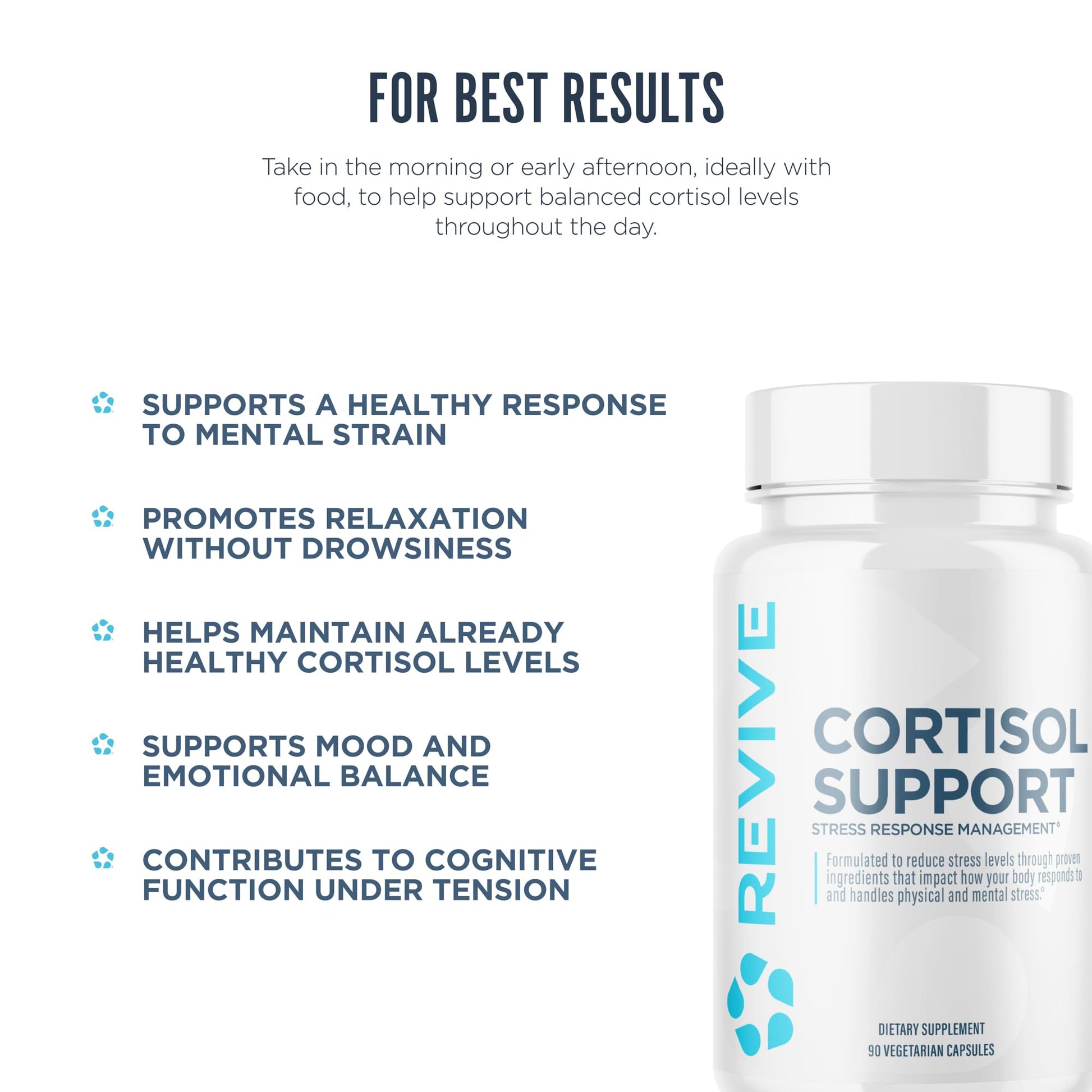 Revive MD Cortisol Manager, 90 Vegetarian Capsules - Cortisol Supplement w/Magnesium & L-Theanine Support Health, Focus, Energy, Fatigue, & Adrenal Gland Function - Vegan & Gluten-Free (30 Servings) Revive uk supplements