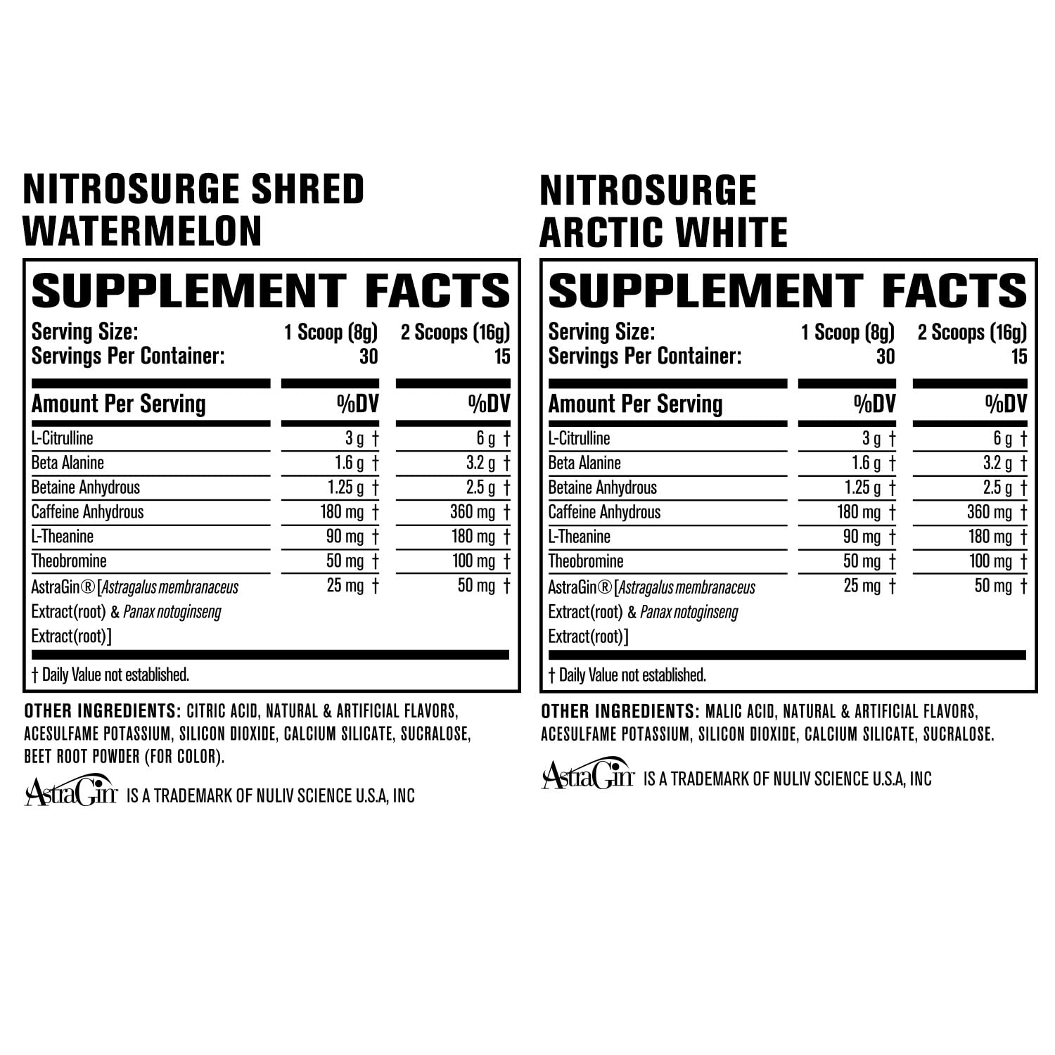 Jacked Factory Nitrosurge Pre-Workout in Arctic White & Watermelon Nitrosurge Shred Jacked Factory uk supplements