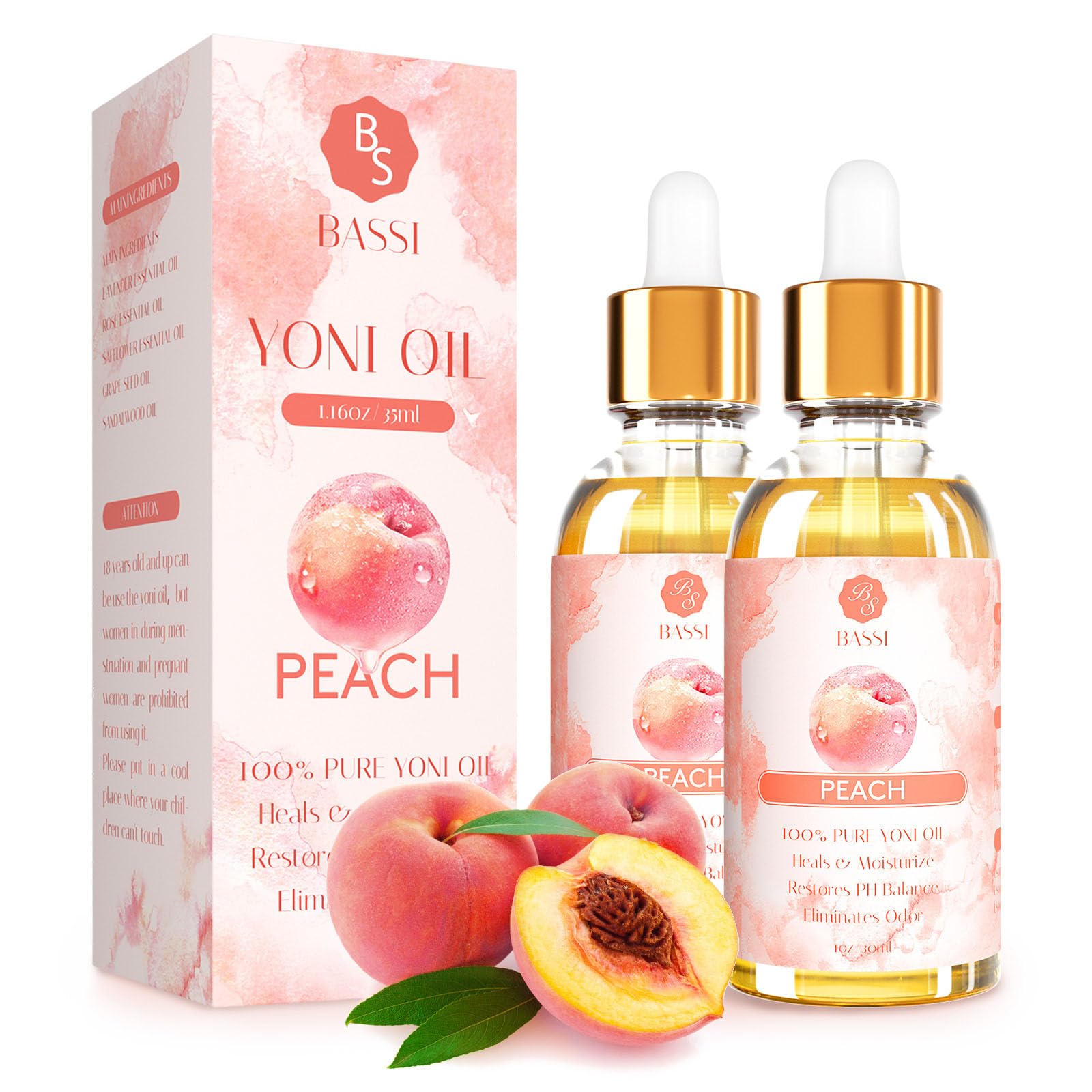 2 Pack Yoni Essential Oil Organic Feminine Oil Eliminates Odor Vaginal Moisturizer for Wetness BASSI uk supplements
