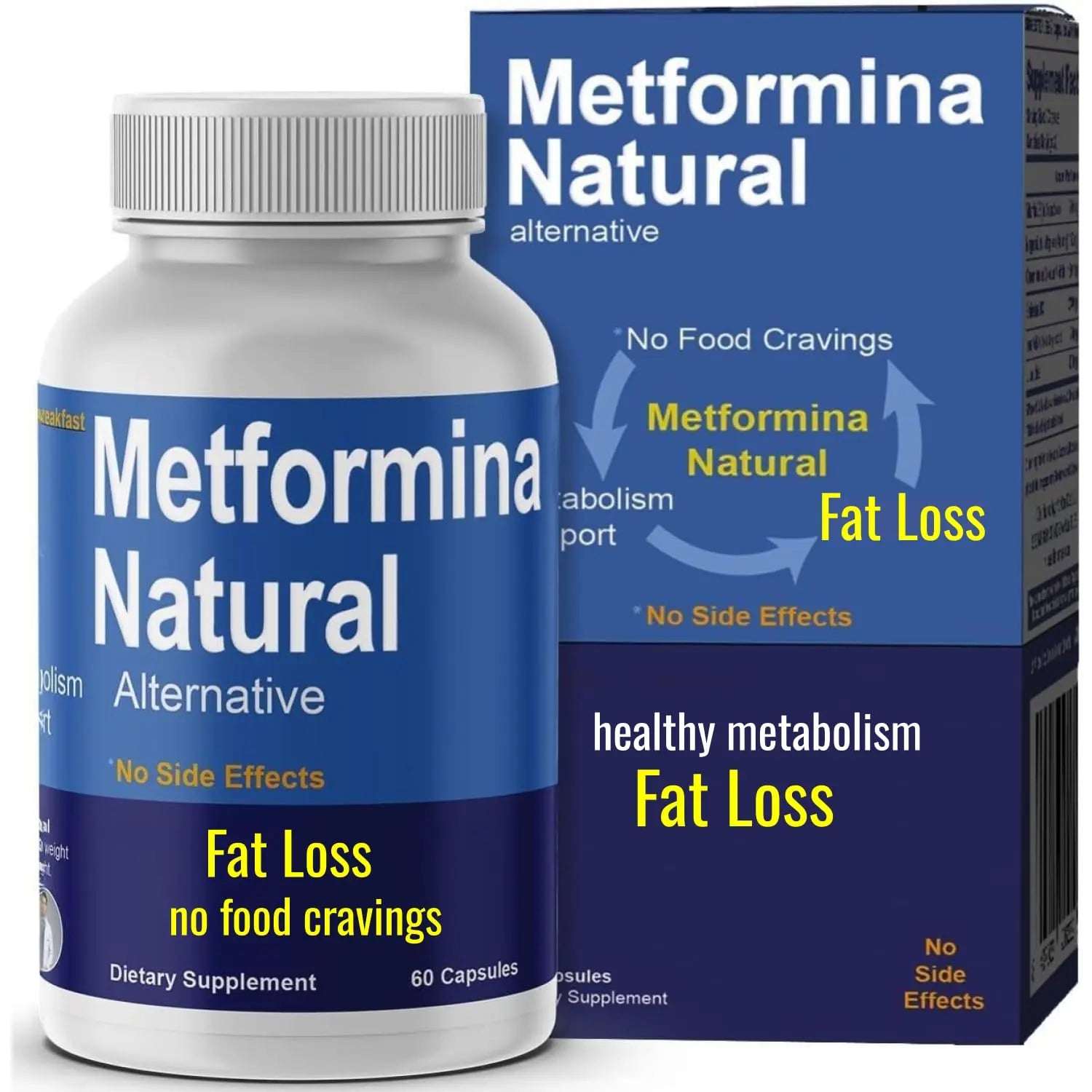METFORMINA Natural - Weight Loss Aid - Metabolism Support - Dr Salomon (60 Capsules) Ni una dieta más uk supplements