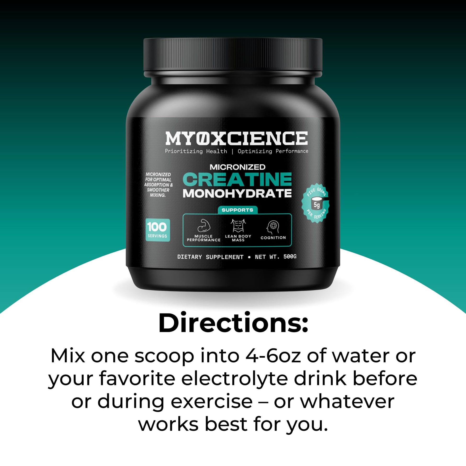 MYOXCIENCE Micronized Creatine | Supports Muscle Performance, Lean Body Mass, & Cognition | 100 Servings MYOXCIENCE uk supplements