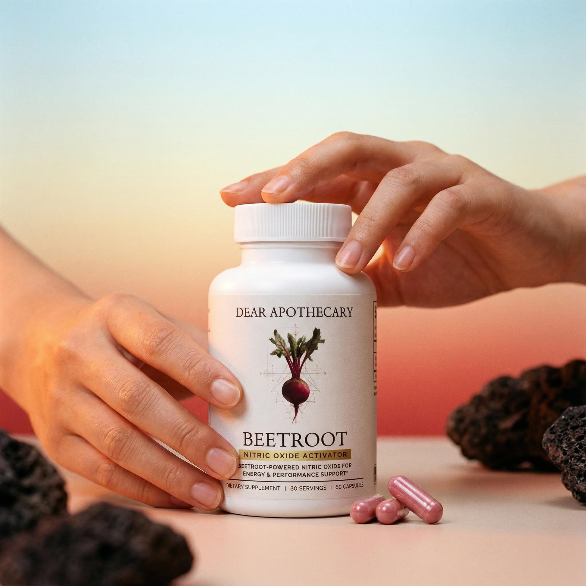 Dear Apothecary Organic Beetroot Capsules | 1300mg Beet Root Powder | Nitric Oxide Precursor | 60 Vegetarian Capsules | Non-GMO, Gluten Free, Vegan Dear Apothecary uk supplements