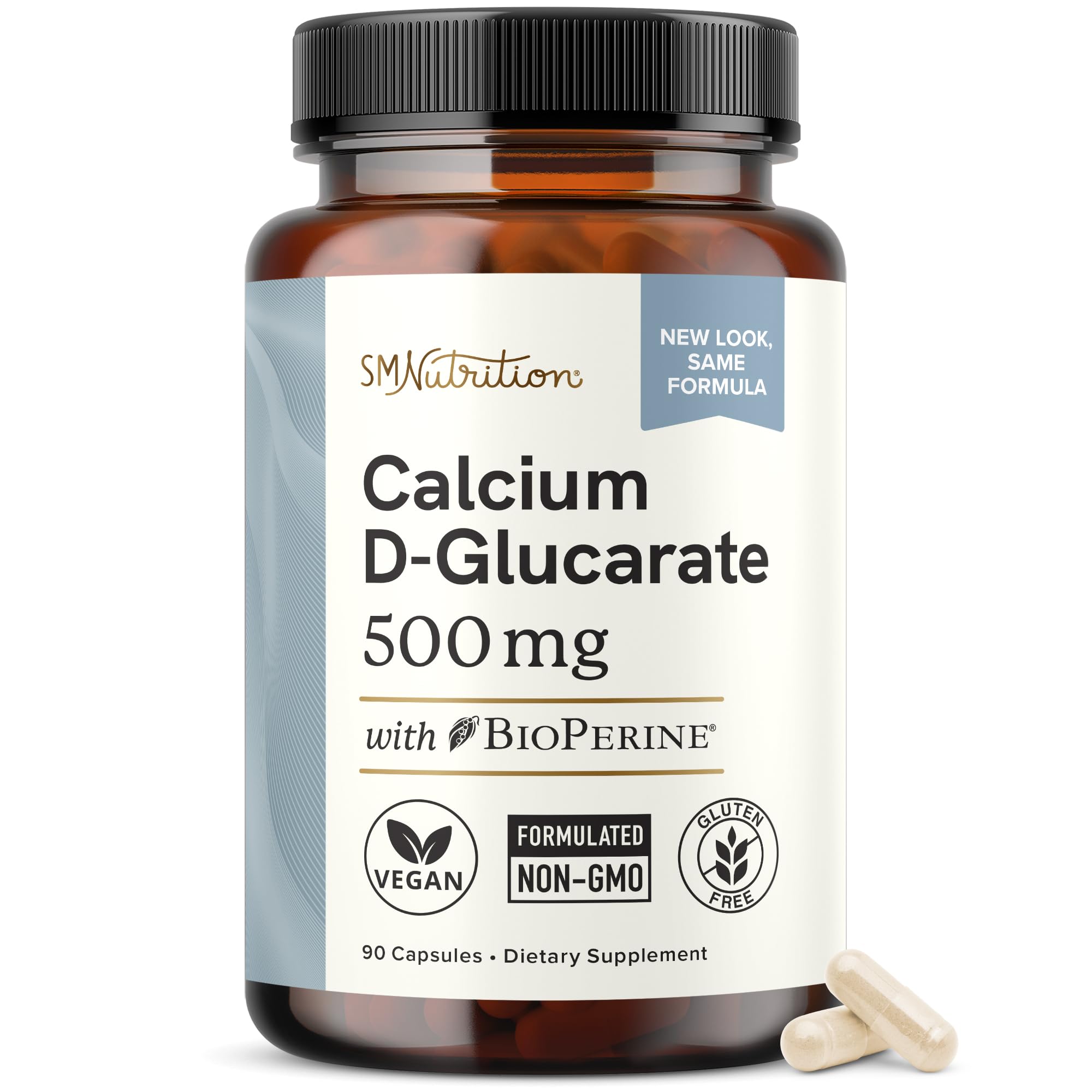 Calcium D-Glucarate | 500MG | CDG for Liver Detox and Cleanse, Hormone Balance, and Menopause Support | Calcium Supplement | Vegan, Non-GMO, Third-Party Tested | 90 Capsules (3-Month Supply) SMNutrition uk supplements