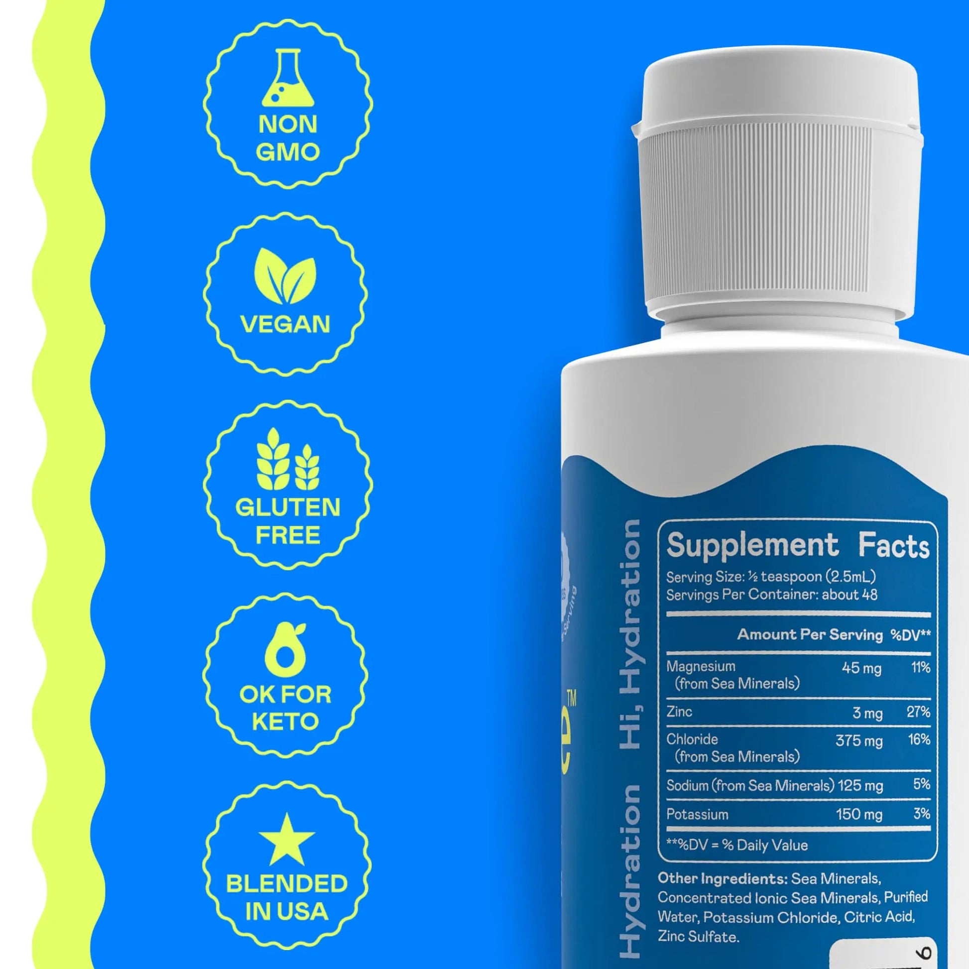 Hi-Lyte Electrolytes for Fasting, Immune Support and Rapid Hydration | 48 Servings | NO Calories NO Sugar | 20%+ More Potassium, Magnesium & Zinc Hi-Lyte uk supplements