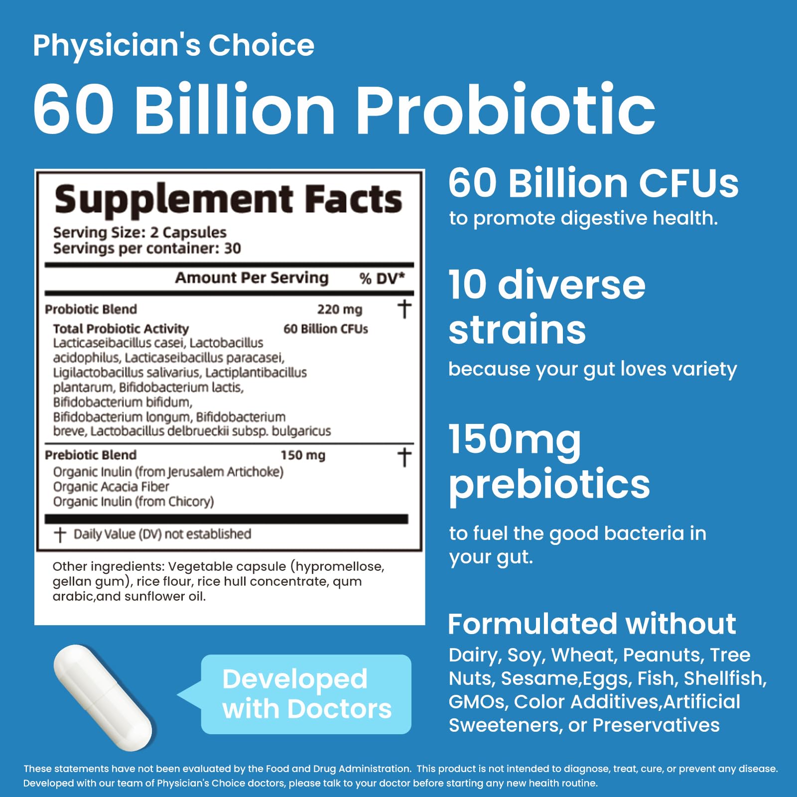LOUDSAY Probiotics 60 Billion CFU - 10 Strains - Immune, Digestive & Gut Health - Supports Occasional Constipation, Diarrhea, Gas & Bloating - for Women & Men - 60 ct LOUDSAY uk supplements