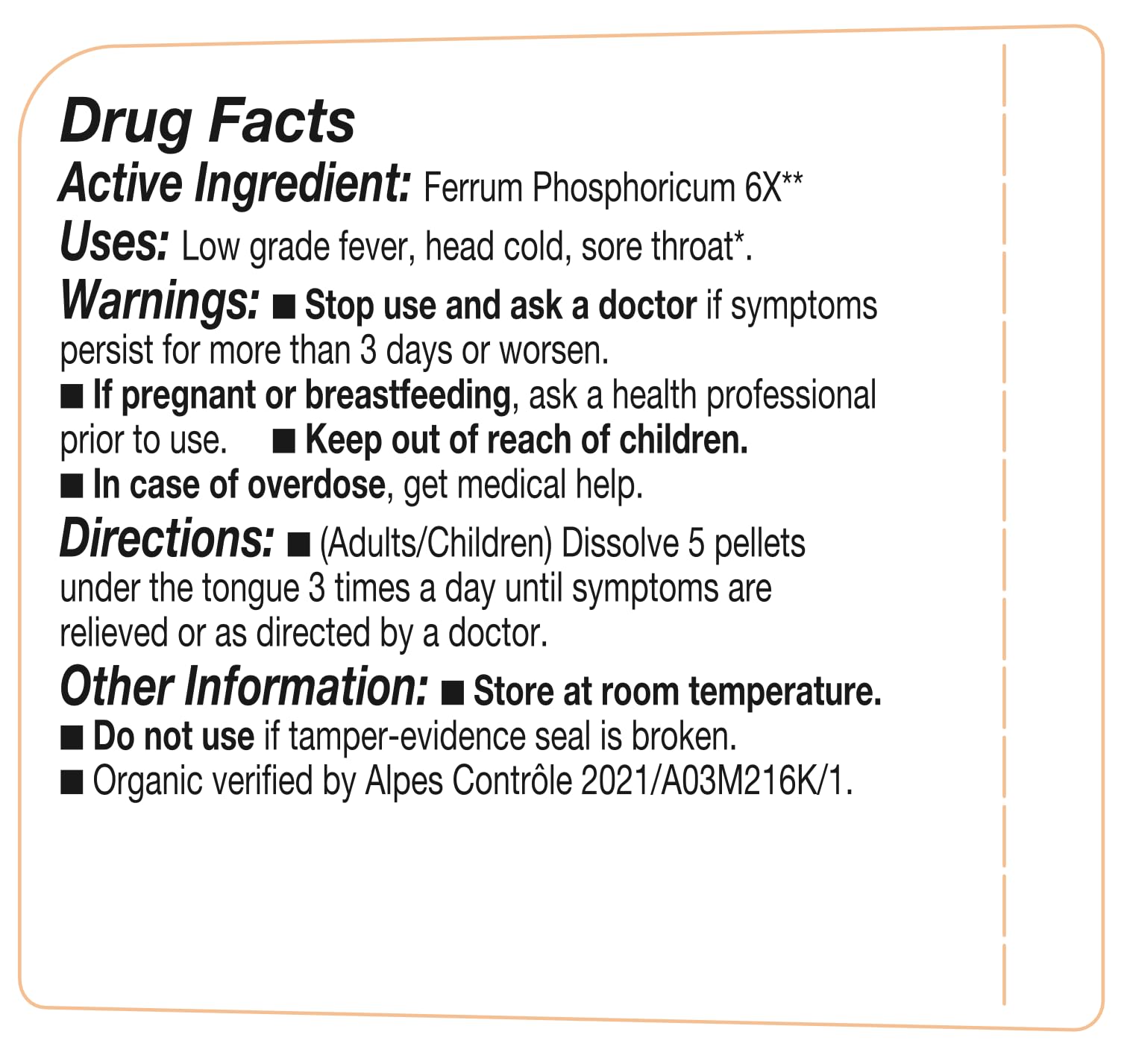 Ferrum Phosphoricum- OLLOIS - Organic & Vegan, Kosher Certified, Cell Salt #4 (Approx. 80 pellets) OLLOÏS uk supplements