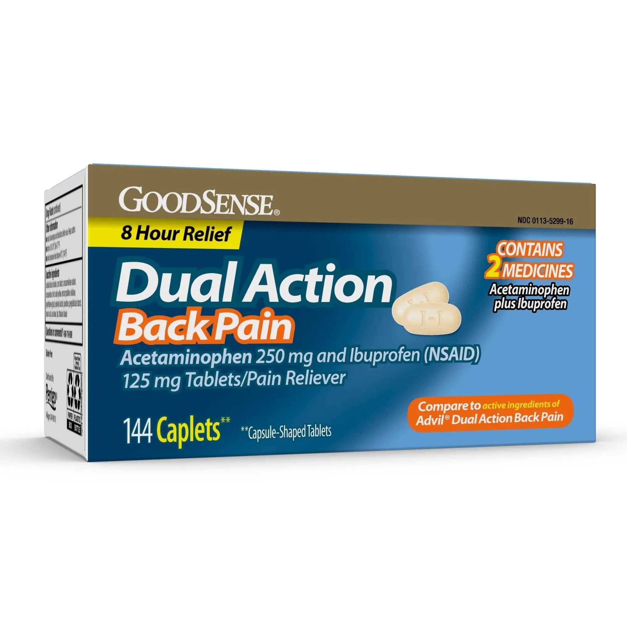 GoodSense Dual Action Acetaminophen and Ibuprofen (NSAID) Tablets, 250 mg/125 mg, Back Pain, 144 Count GoodSense uk supplements