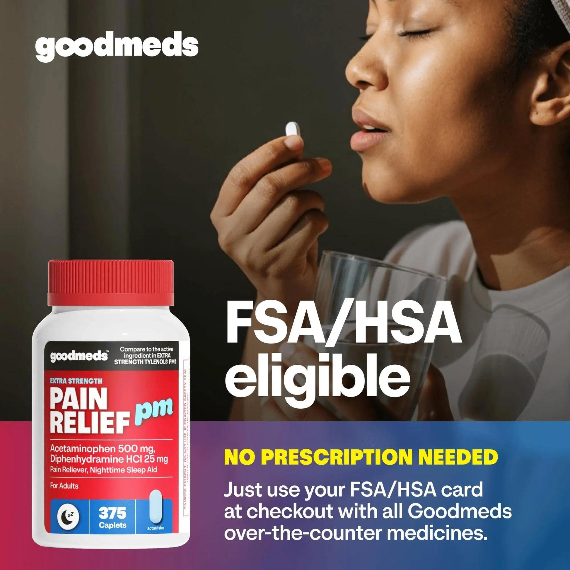 GoodMeds Compare to Tylenol PM PM Pain Reliever & Sleep Aid, Generic Acetaminophen 500mg, Fast-Acting, Extra Strength for Headaches, Migraines, Aches | Non-Habit Forming (375 Count) GoodMeds uk supplements