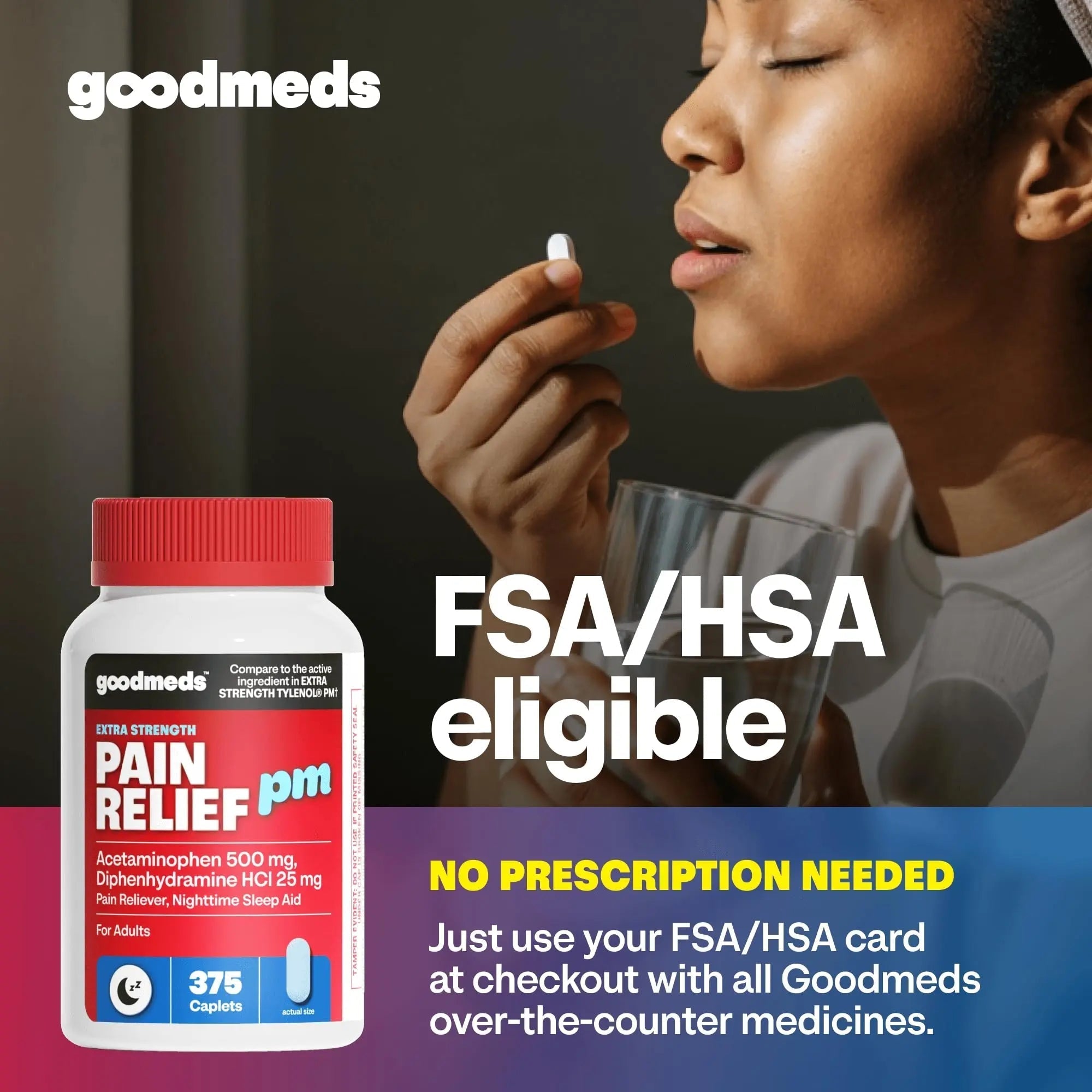 GoodMeds Compare to Tylenol PM PM Pain Reliever & Sleep Aid, Generic Acetaminophen 500mg, Fast-Acting, Extra Strength for Headaches, Migraines, Aches | Non-Habit Forming (375 Count) GoodMeds uk supplements
