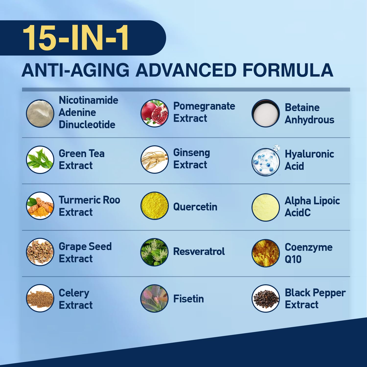 NAD+ Supplement-NMN Upgrade Alternative,NAD Resveratrol Supplement 15-in-1 CoQ10 for Man & Women–Third-Party Tested(Made & Tested in USA).Supports Cellular Energy,Healthy Aging-Non-GMO - 60 Capsules NUTRI POTENTIA uk supplements