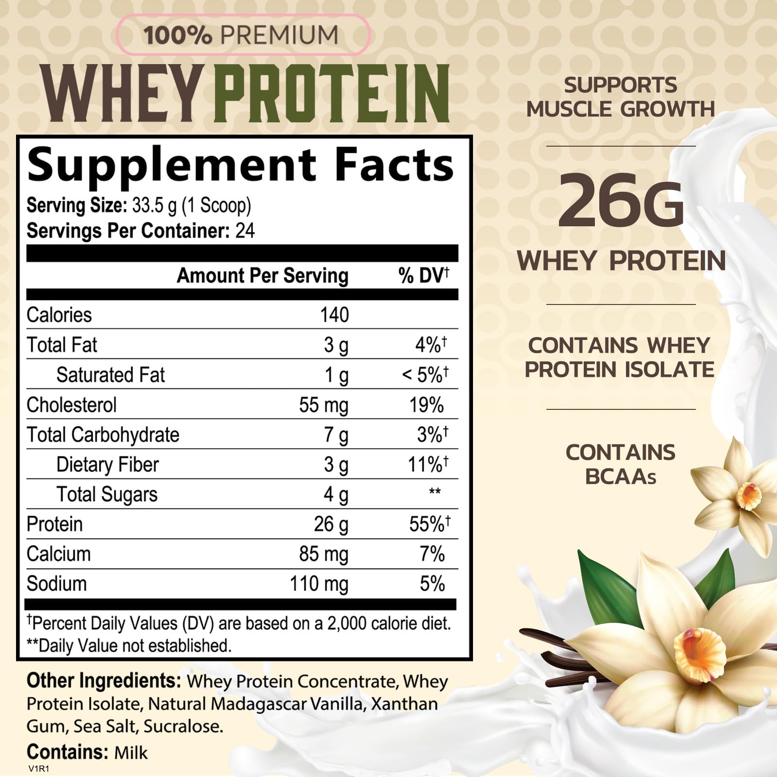 Nature's Protein Powder, 100% Whey Protein Powder Isolate, Immune Support, BCAAs Nature's Peak uk supplements